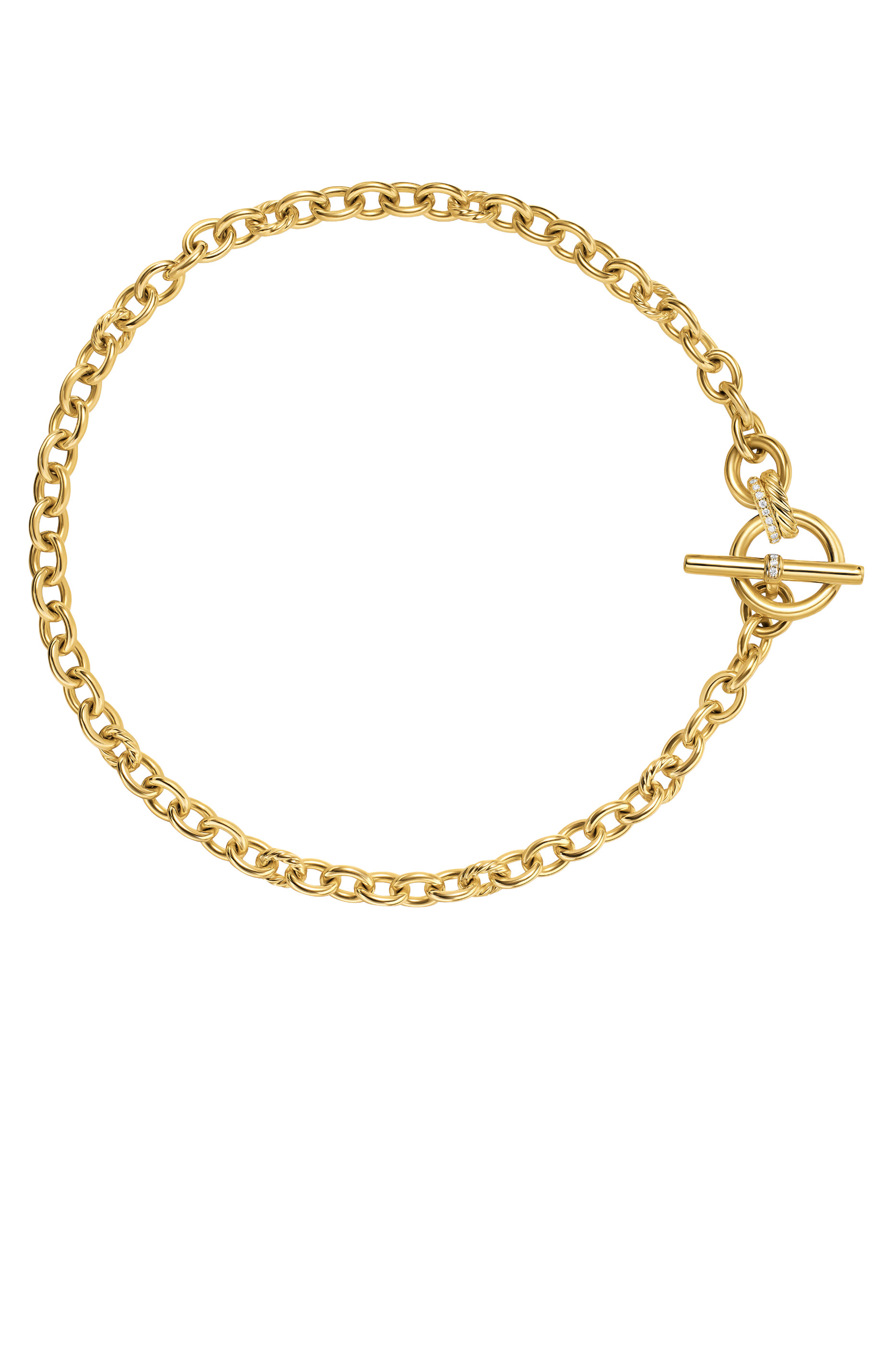 DY Mercer&reg; Toggle Chain Necklace, 18K Yellow Gold & Diamonds