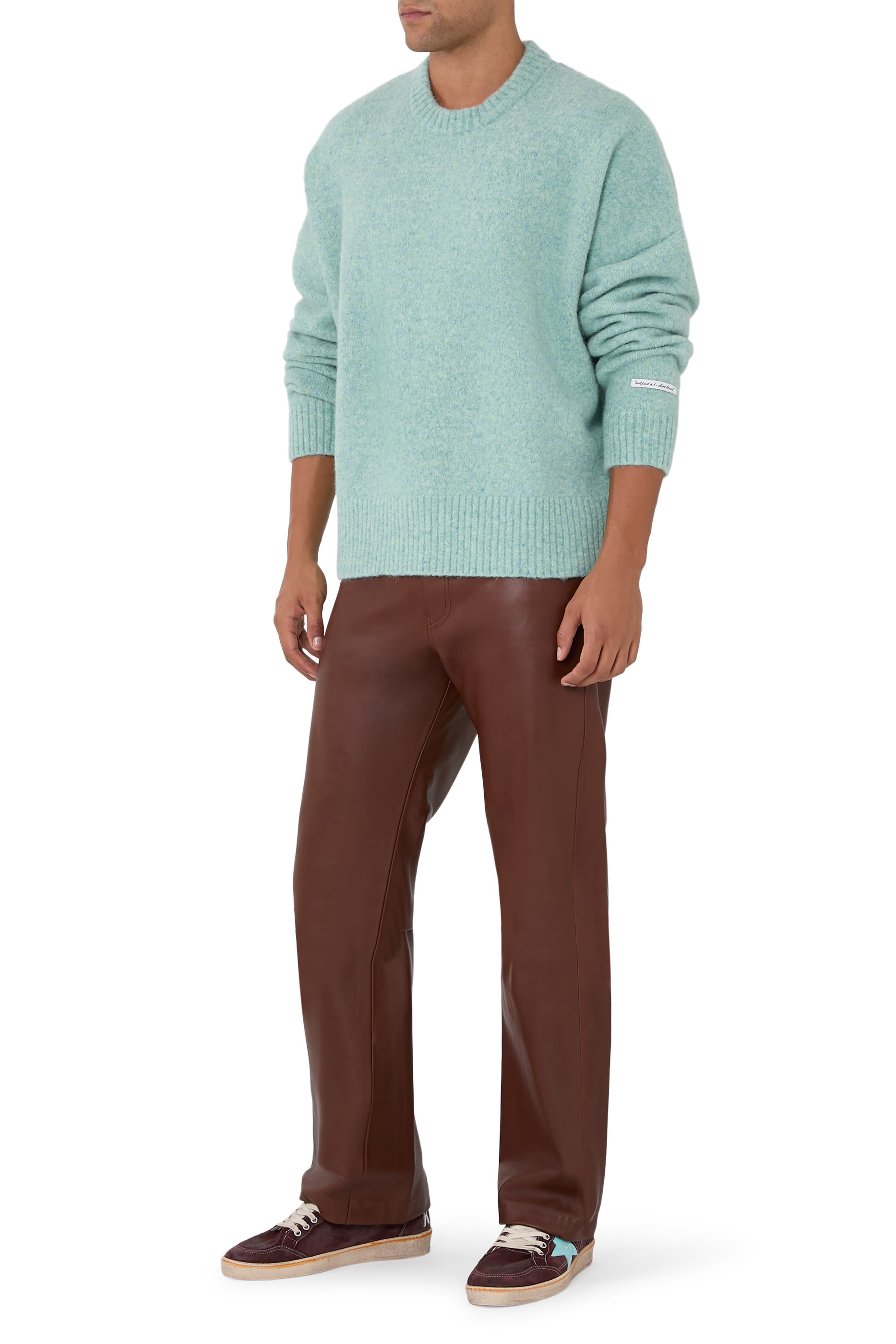 Mohair Knit Crewneck Sweater