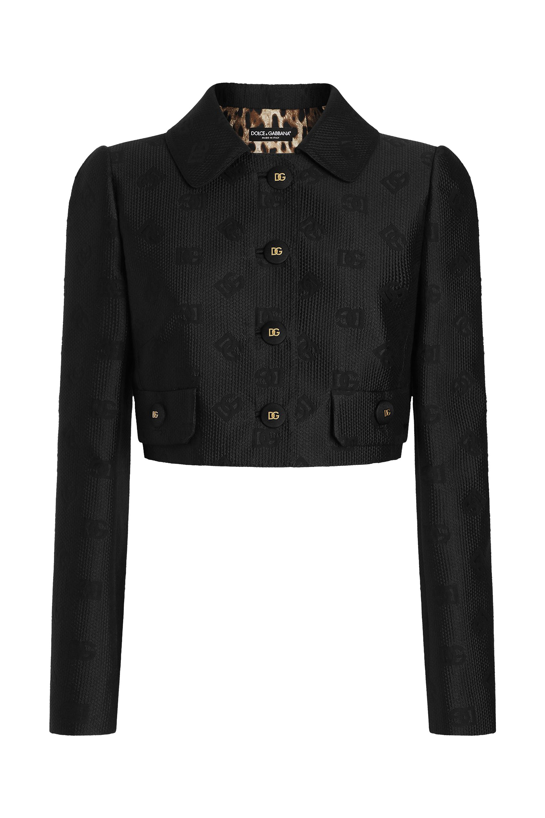 Short Jacquard Jacket with All-Over DG Logo