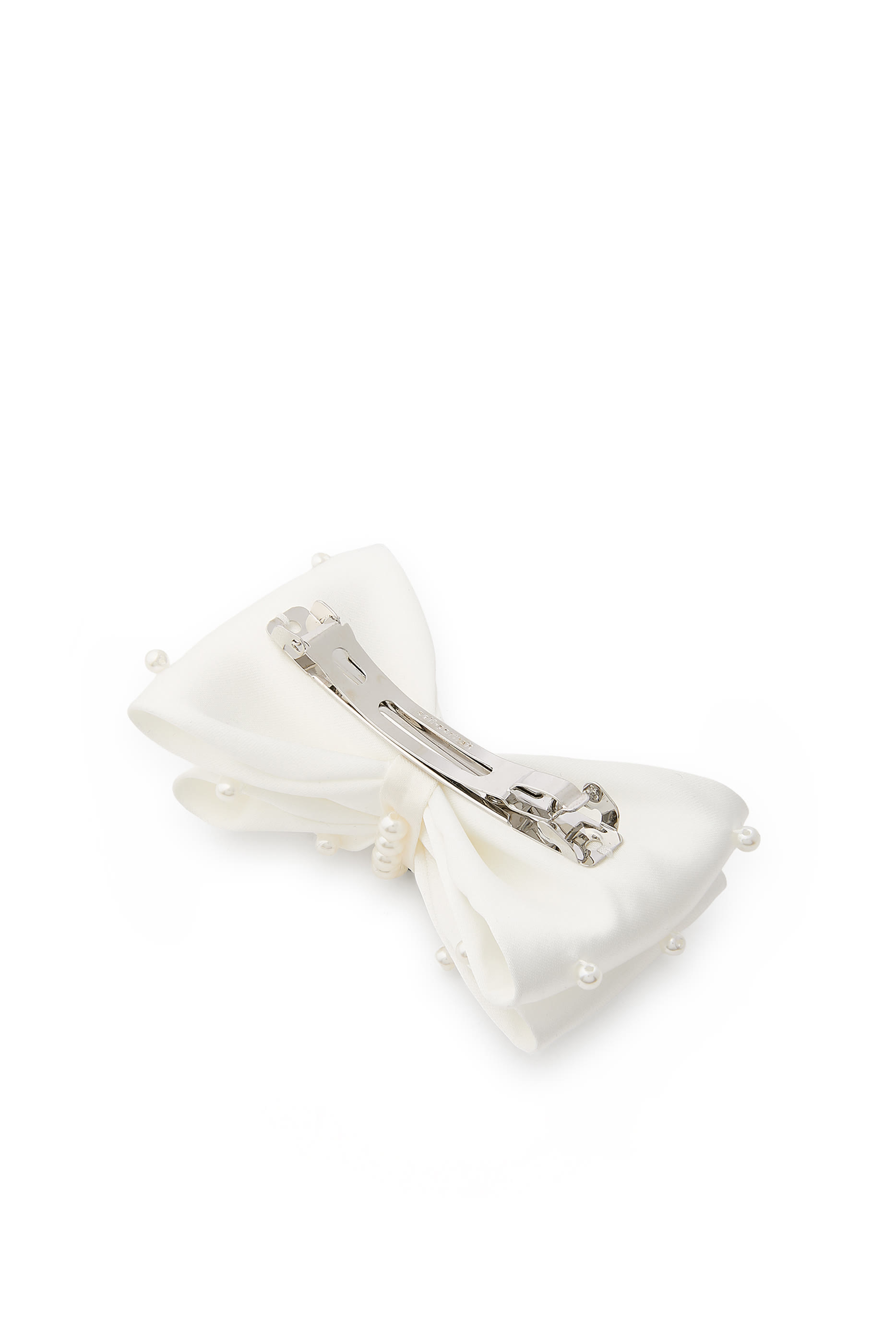 Satin Pearl Bow Hair Clip