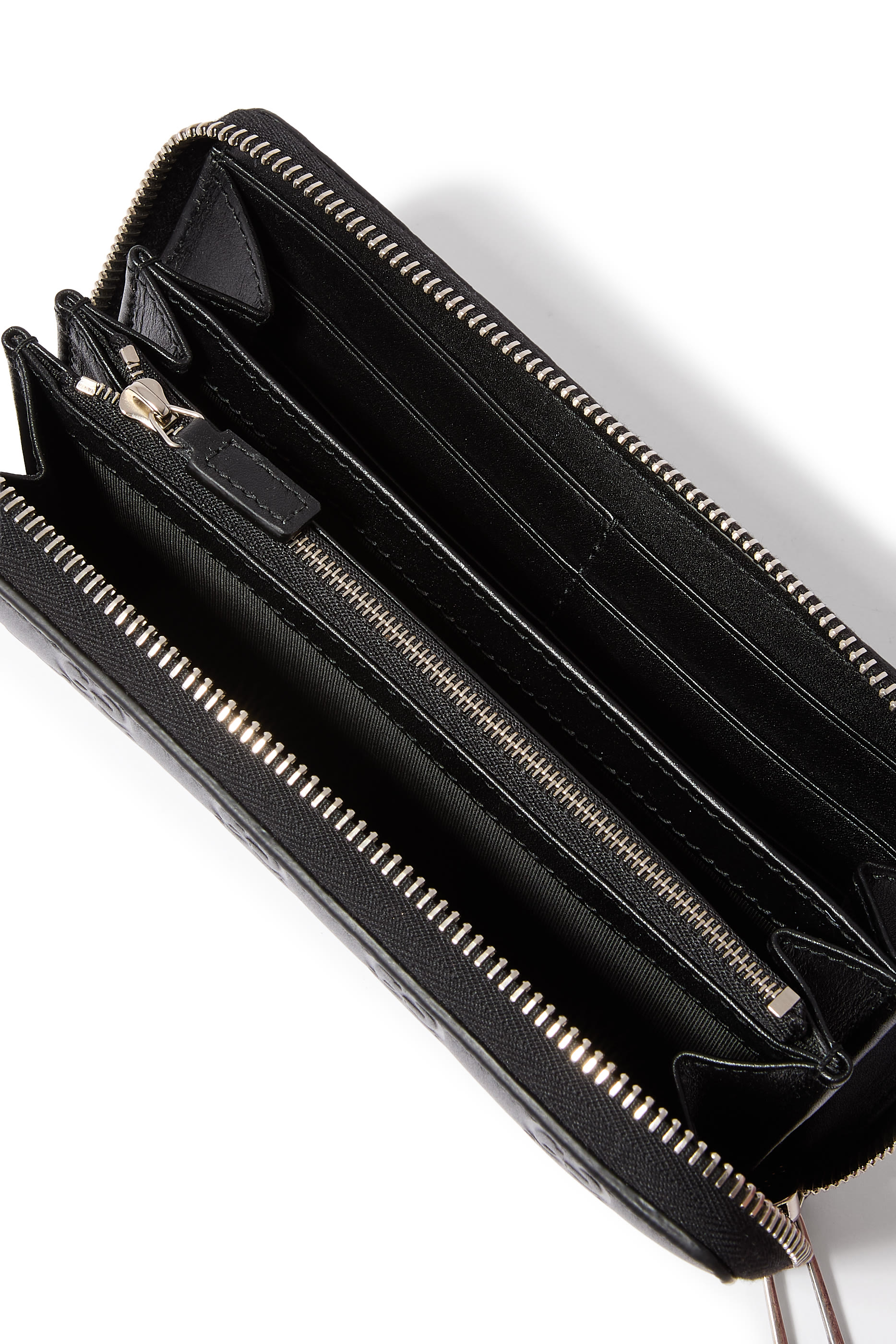 GG Emblem Zip Around Wallet