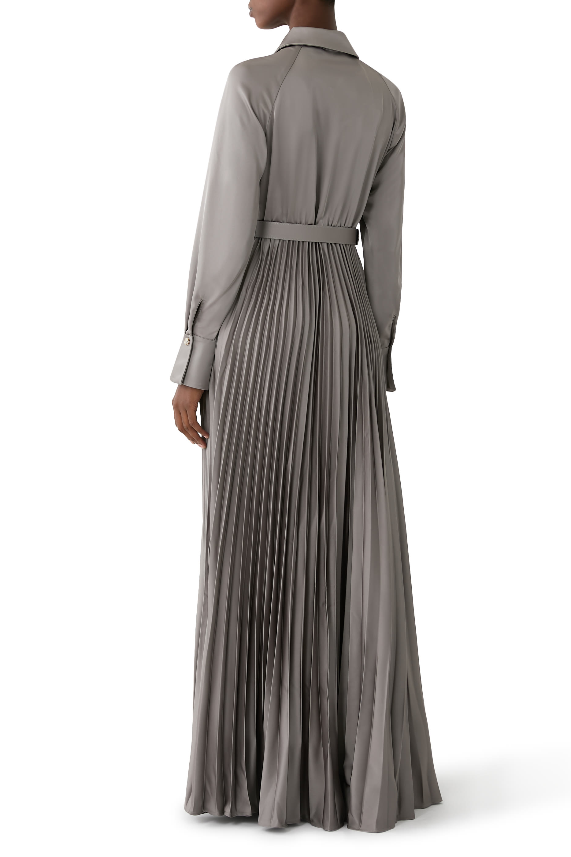 Satin Pleated Maxi Dress
