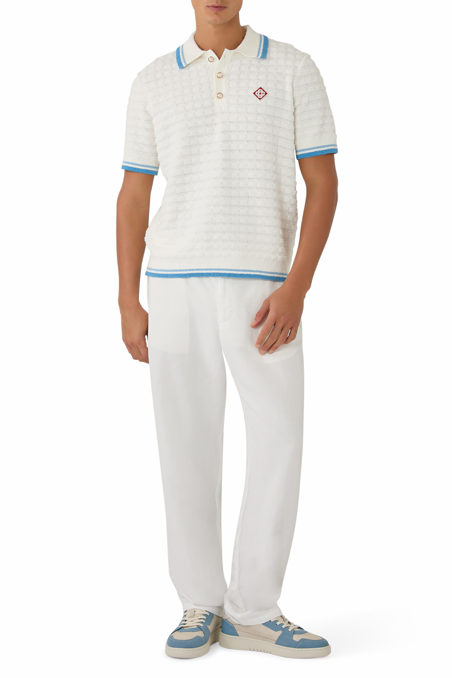 Cotton Boucl&eacute; Polo Shirt