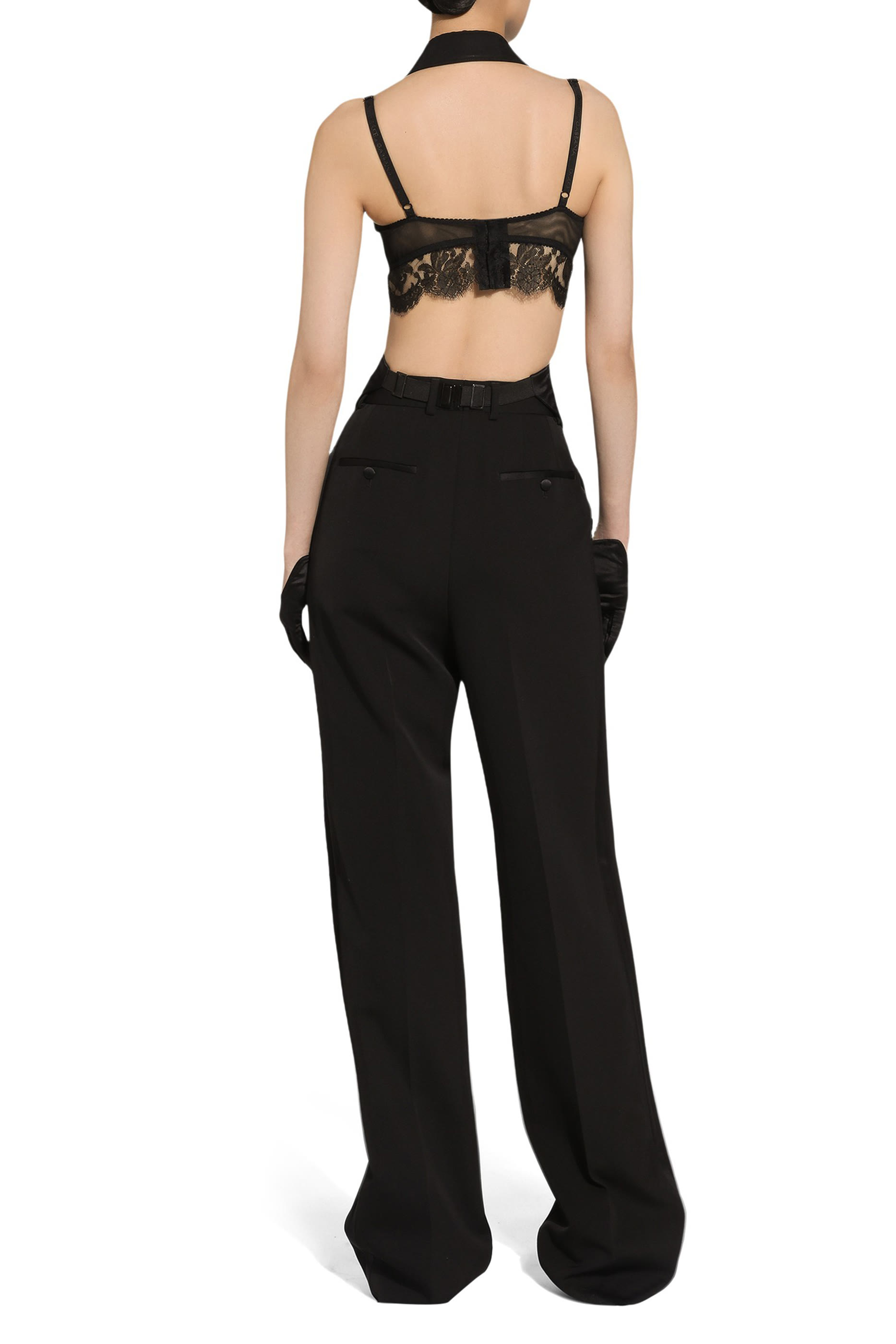 Wool Gabardine Tuxedo Pants