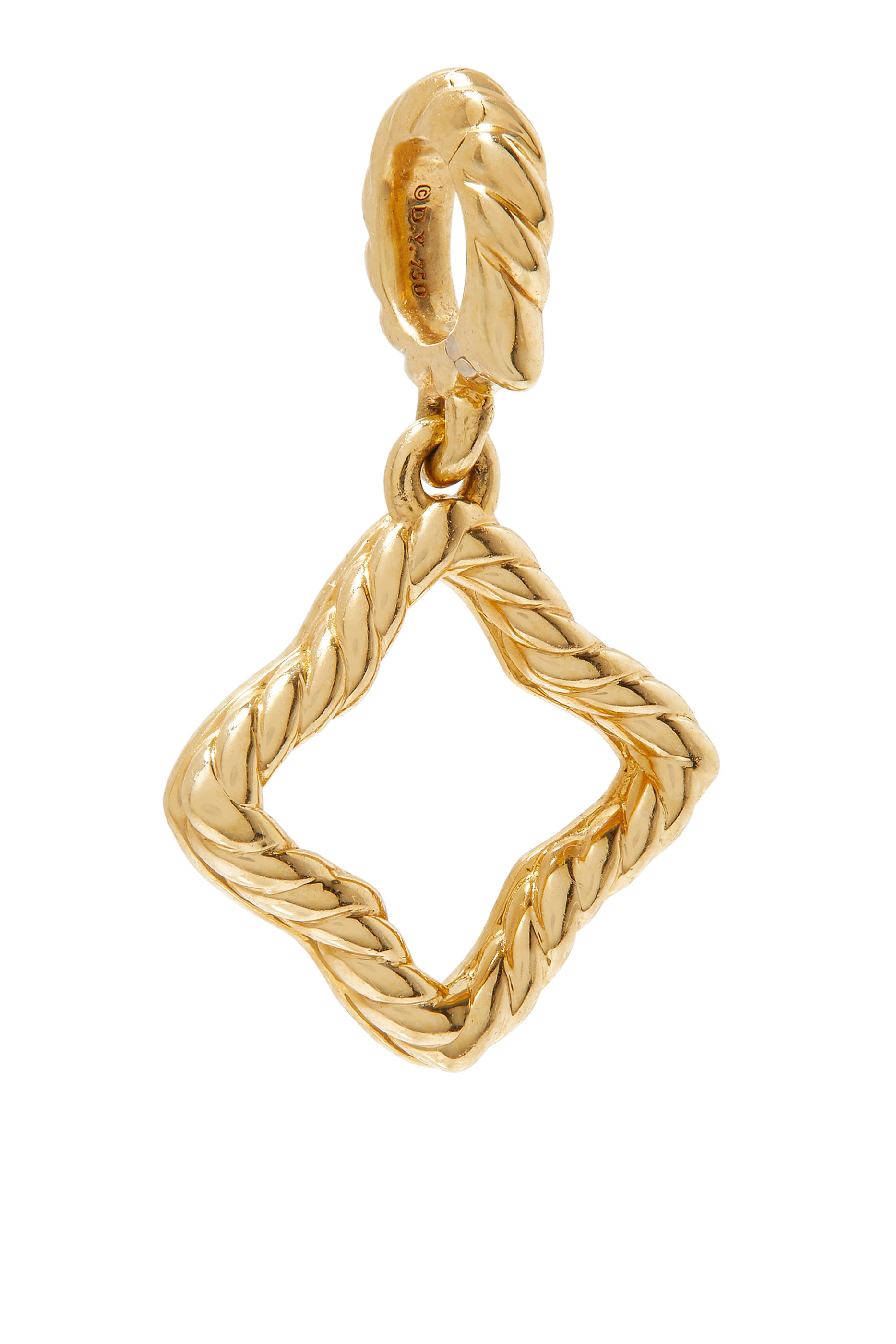 Quatrefoil Amulet in 18K Yellow Gold with Pav&eacute; Diamonds