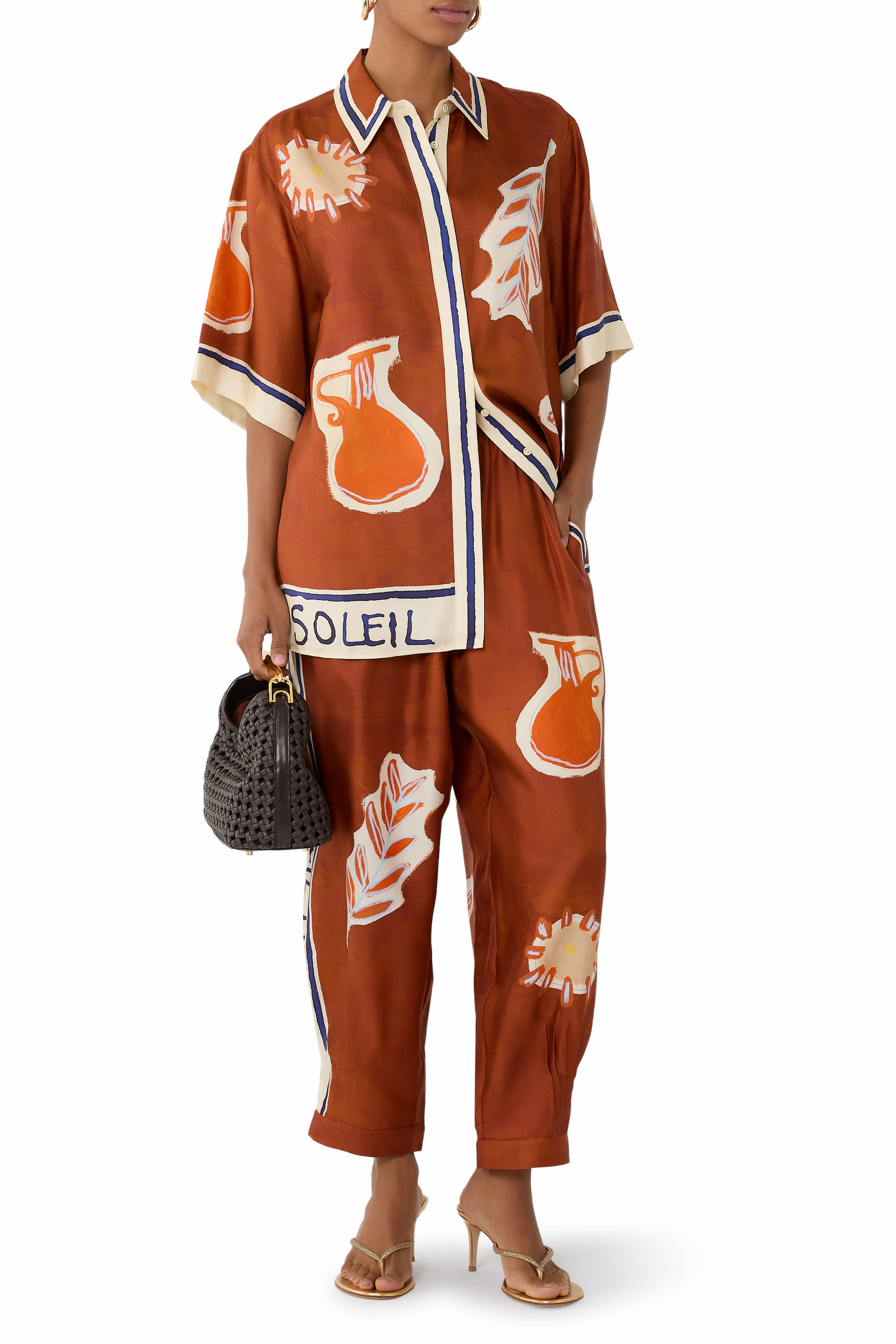 Soleil D'Amour Tapered Silk Pants