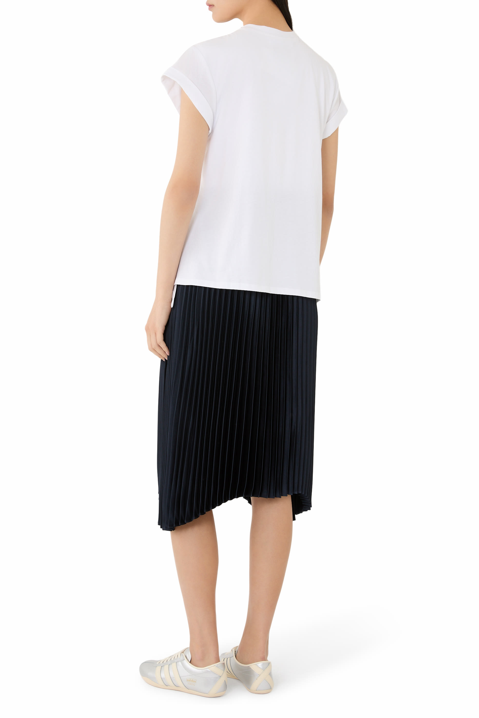  T-Shirt Combo Dress with Pleated Skirt 