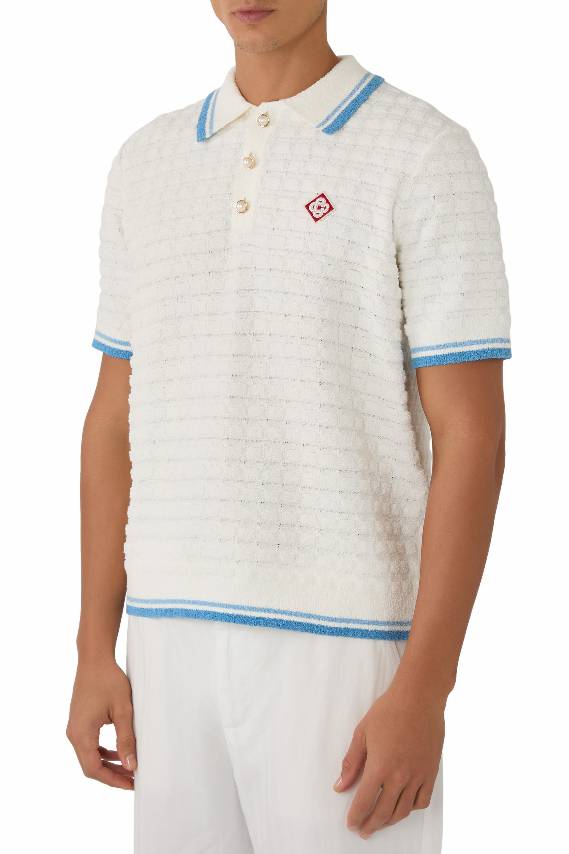 Cotton Boucl&eacute; Polo Shirt