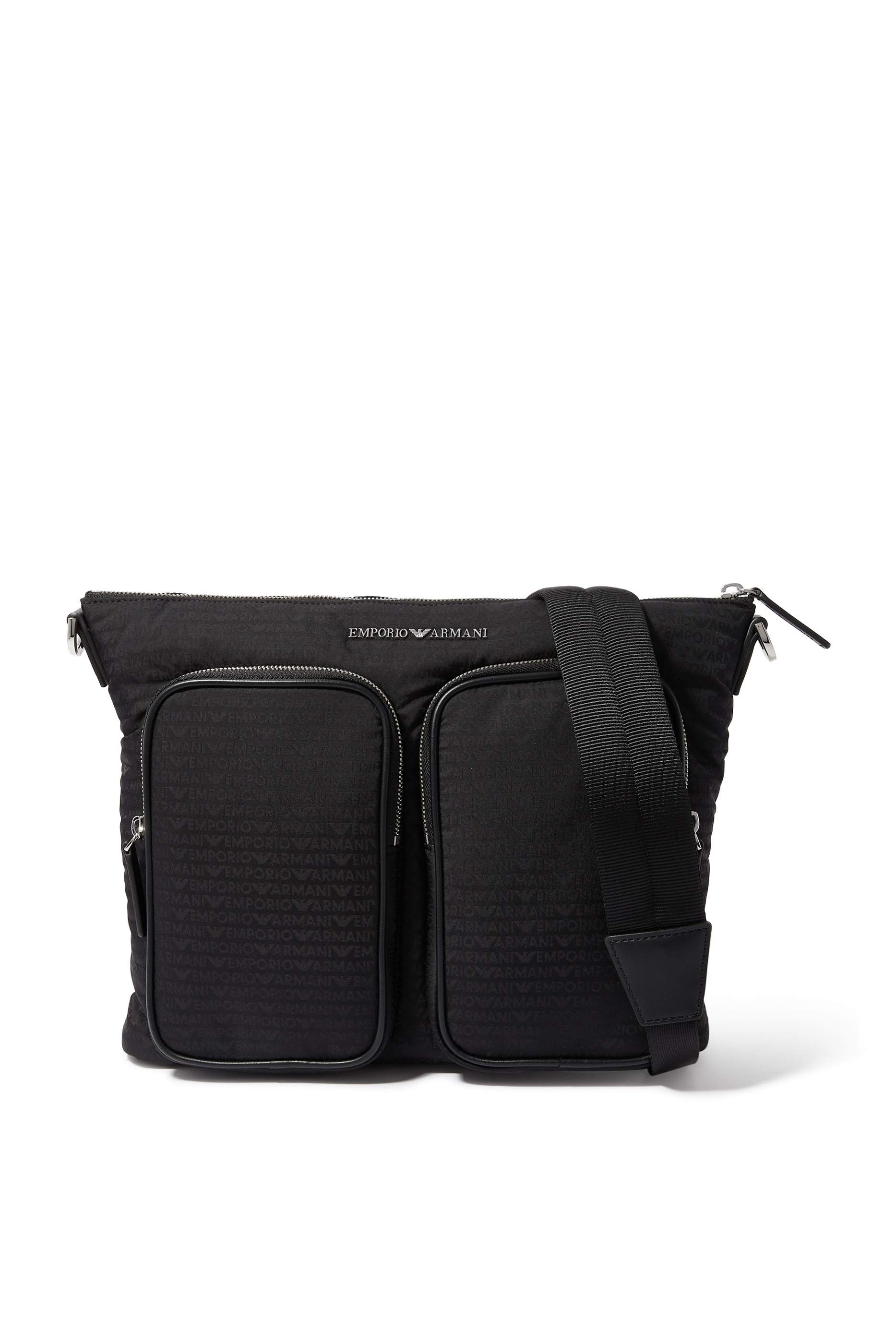 EA Logo Crossbody Jacquard Bag