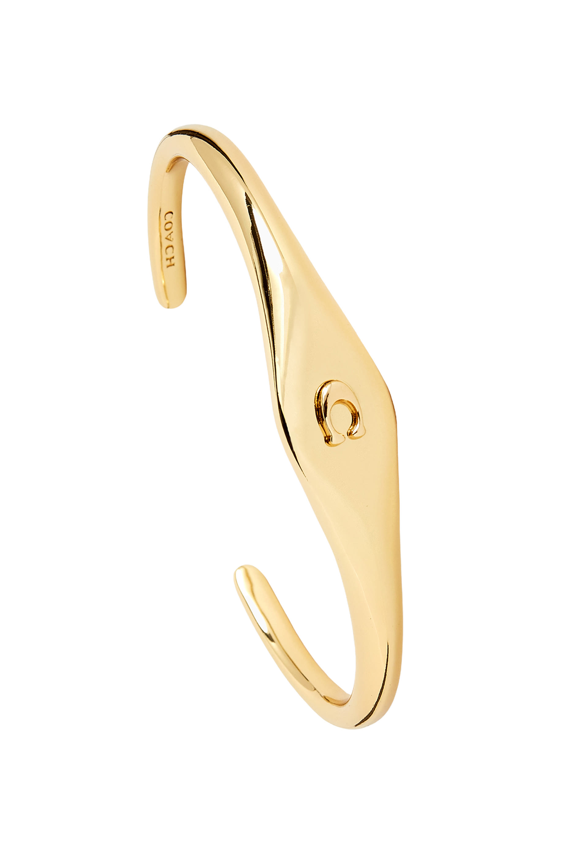 Signet Sculpted C Open Cuff, Brass
