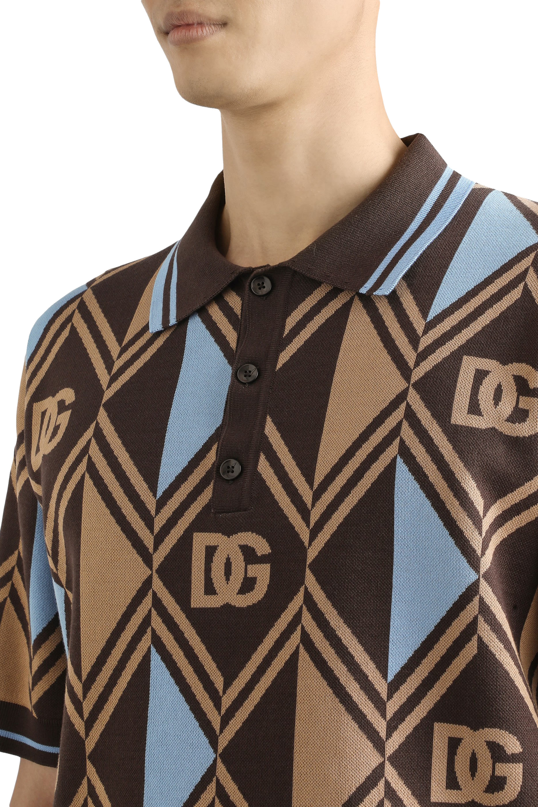  Cotton-Jacquard Piqu&eacute; Polo Shirt