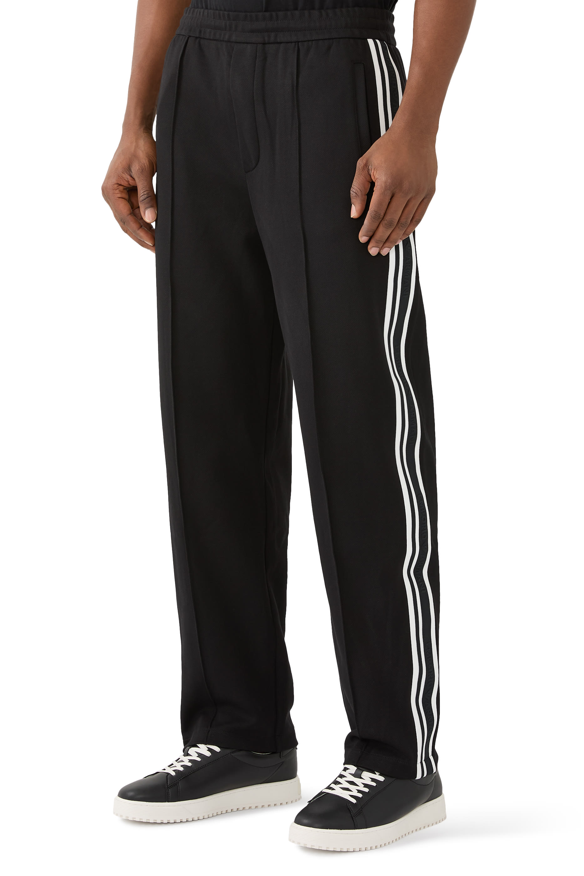 Double-Jersey Joggers with Logo Tape