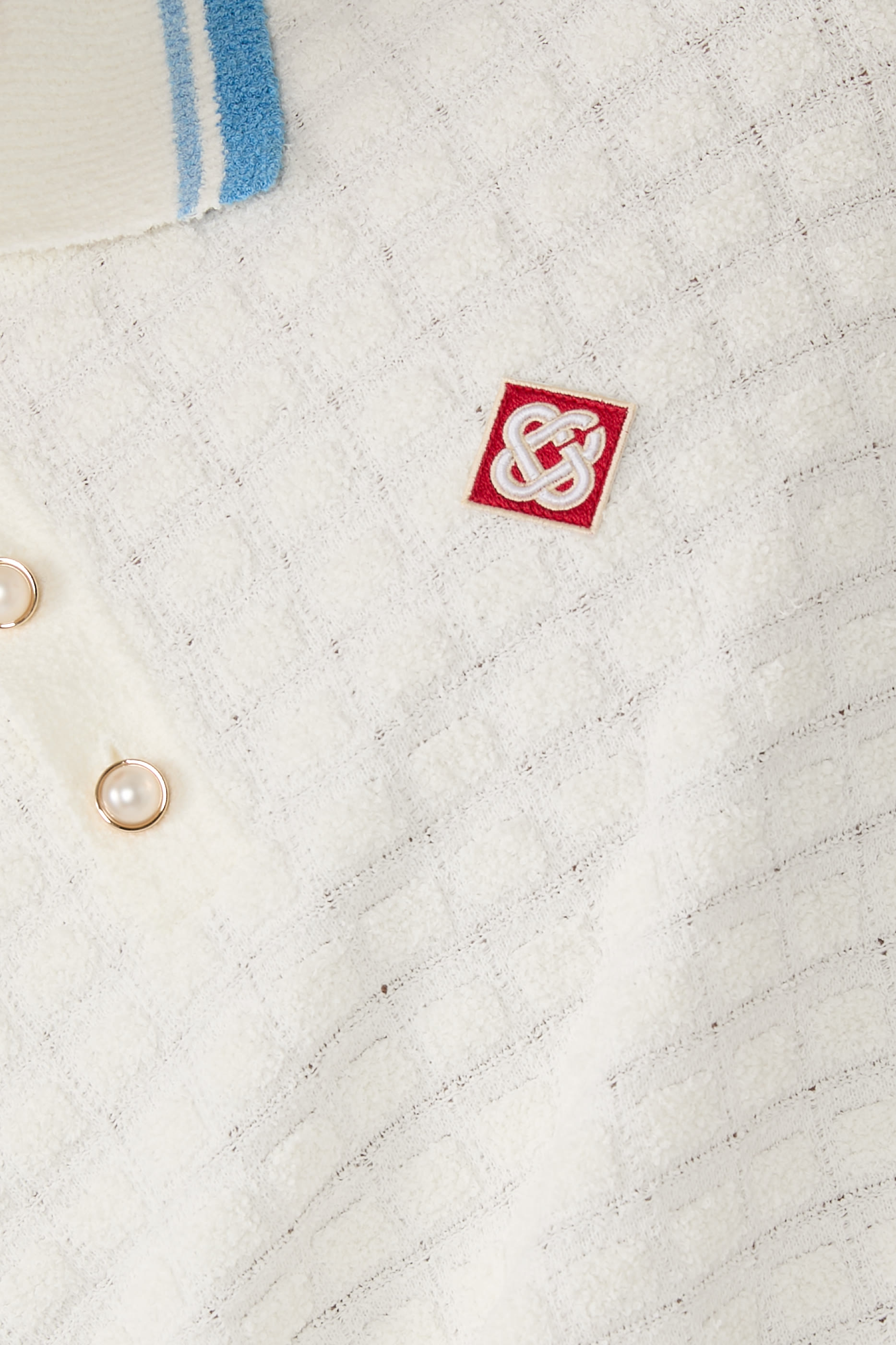 Cotton Boucl&eacute; Polo Shirt