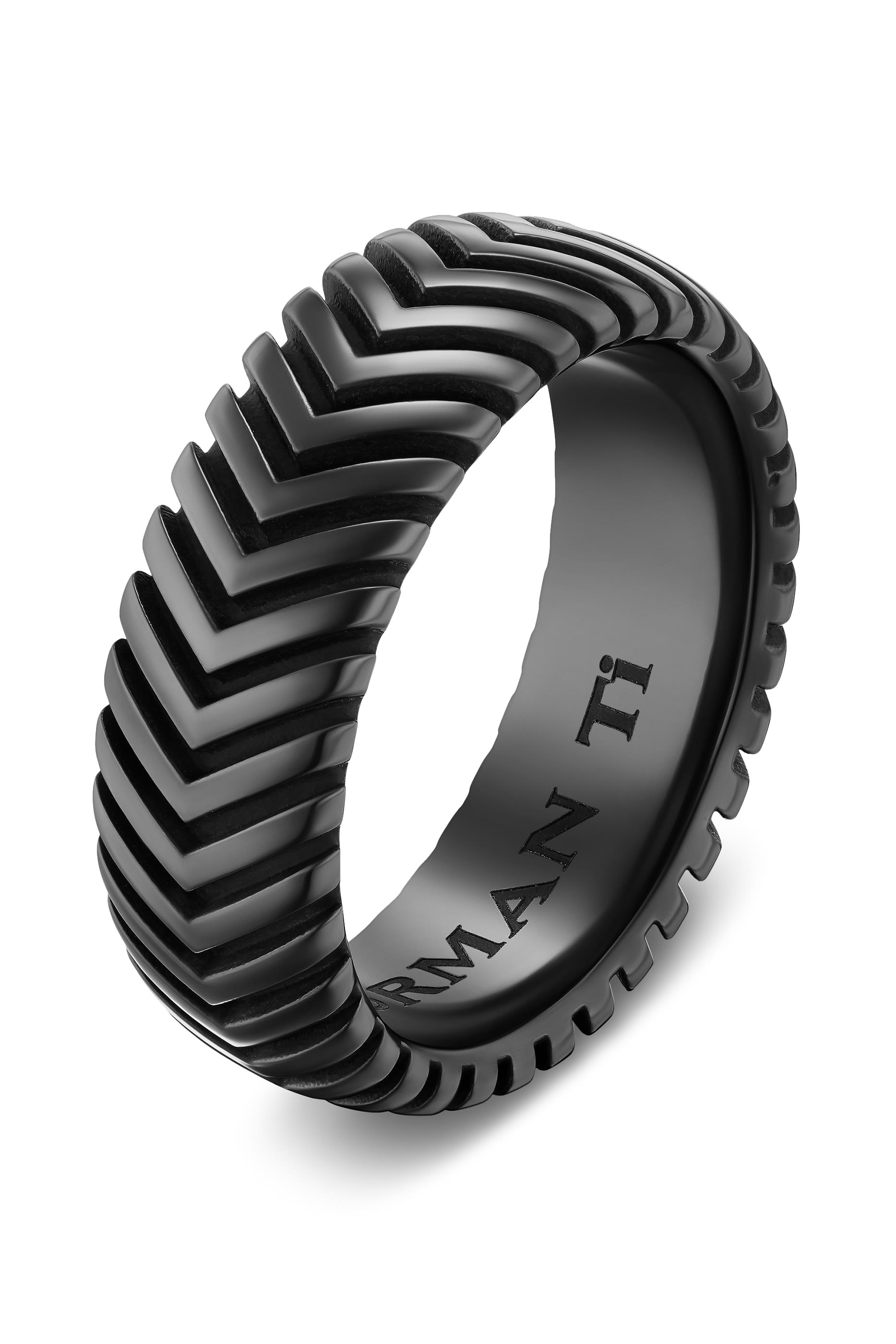 Chevron Ring, Titanium