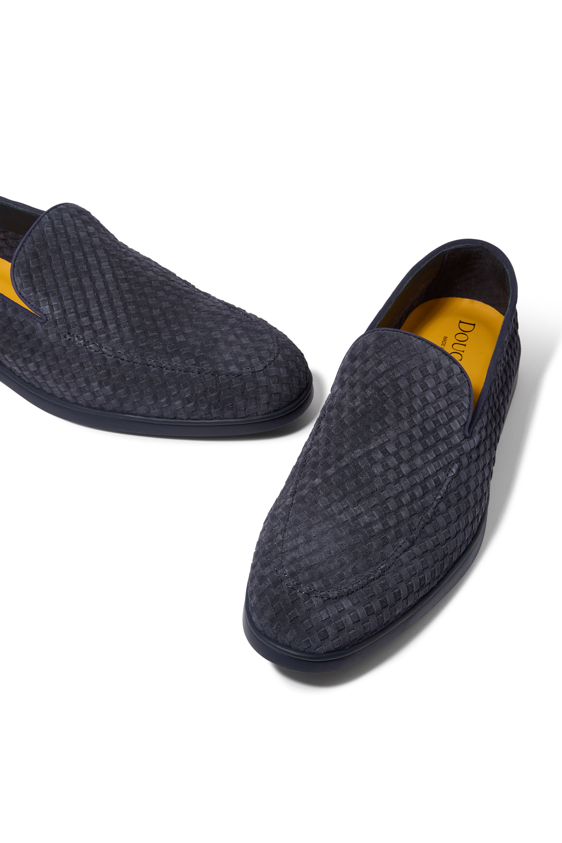 Weave Pattern Suede Loafers