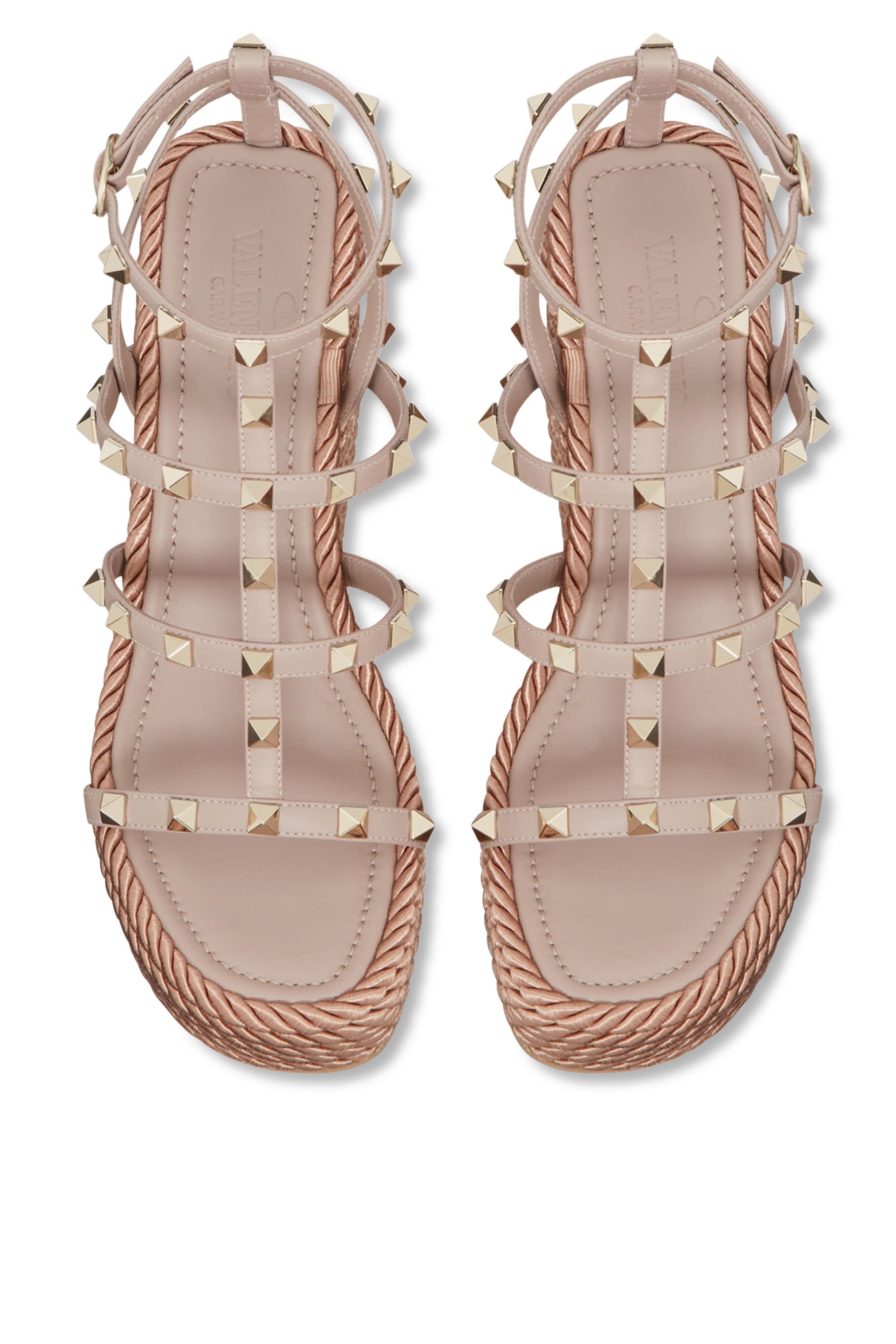 Valentino Garavani Rockstud Torchon Wedge Espadrilles