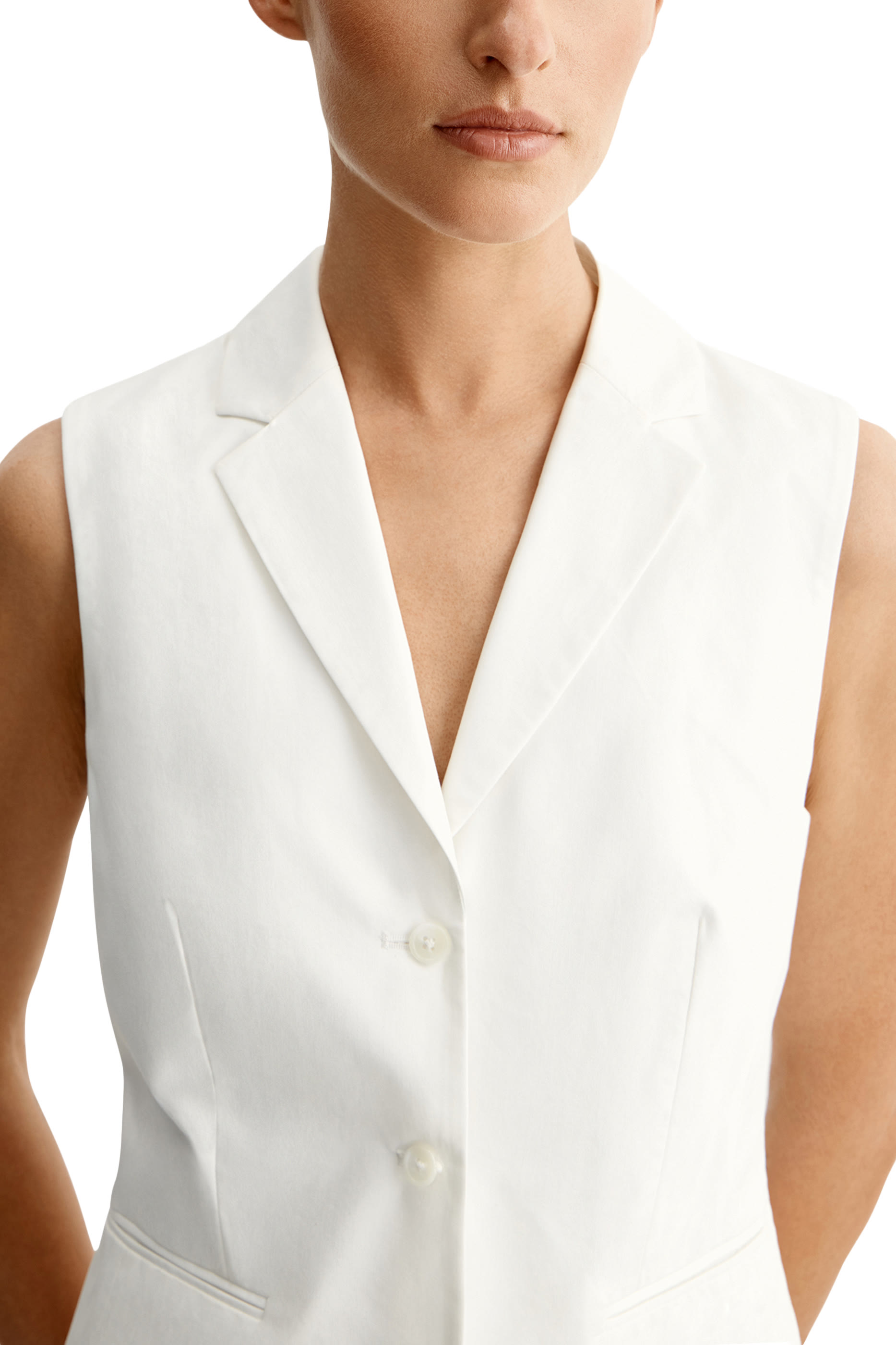 V-Neck Cotton-Lyocell Vest