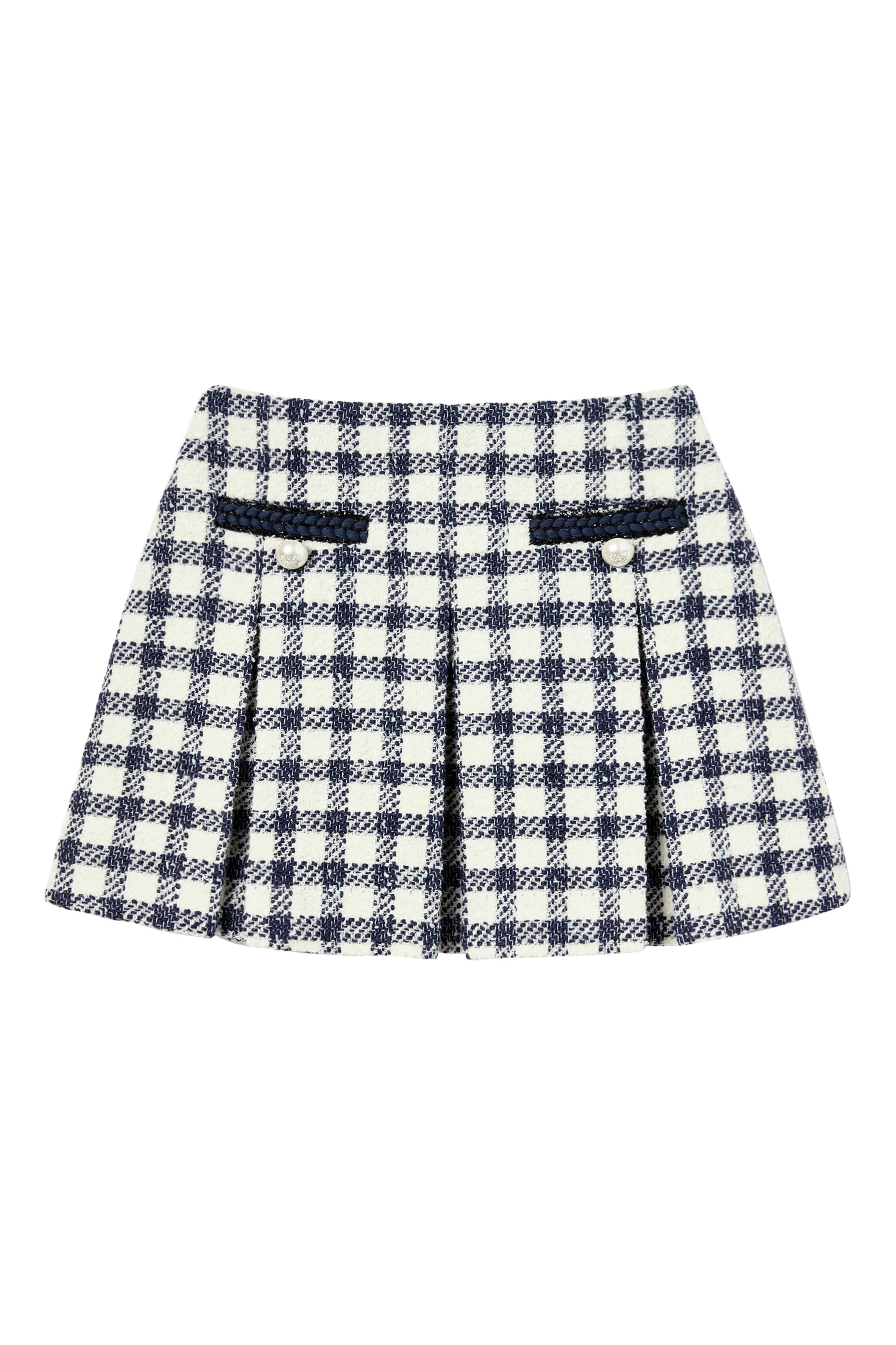 Kids Check Boucl&eacute; Skirt 