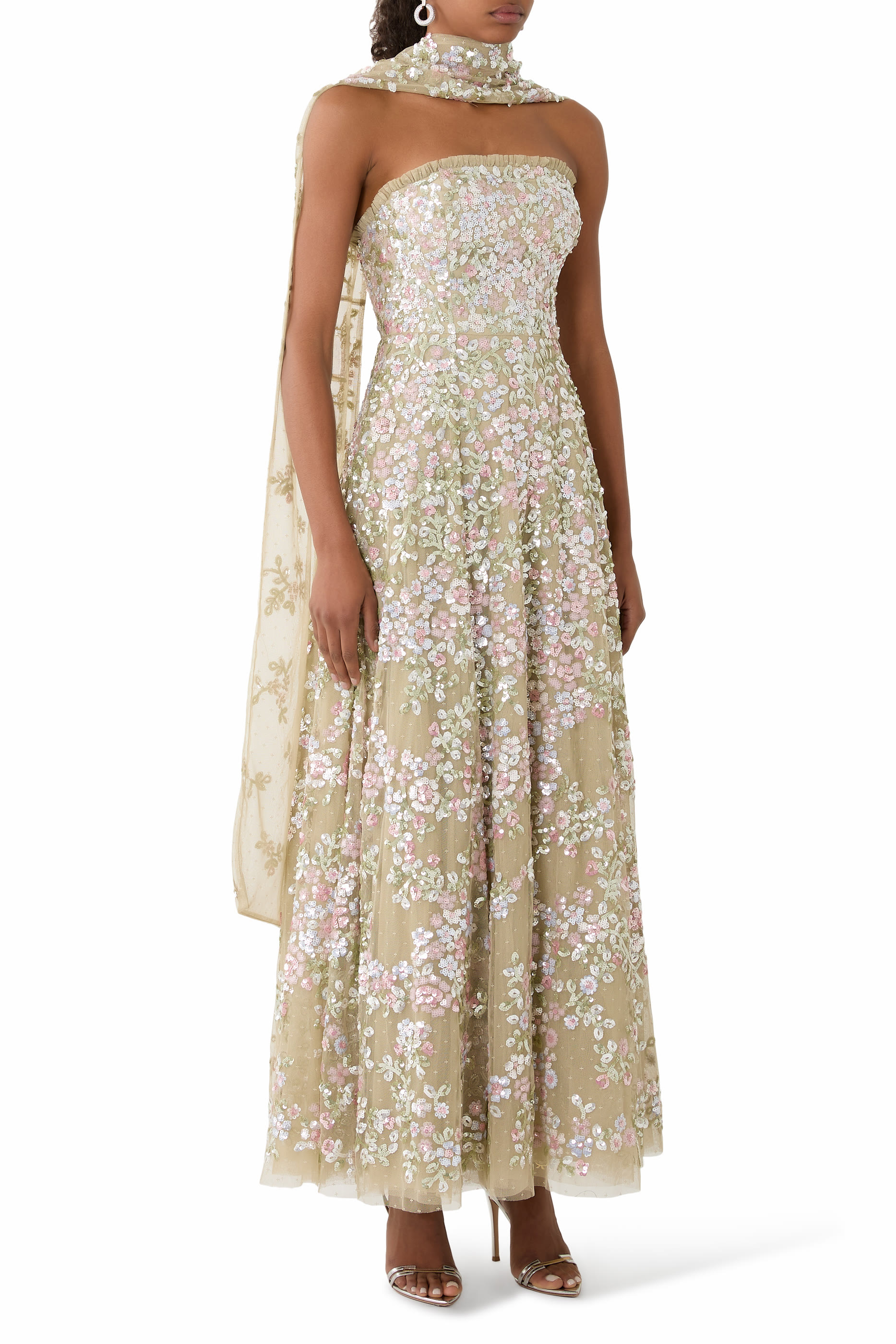 Dream Garland Strapless Gown