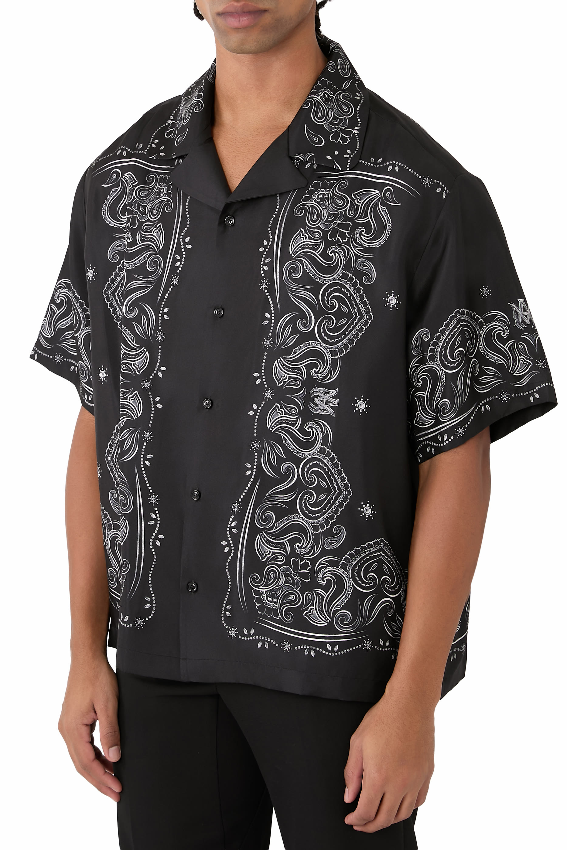 Bandana Paint Oversized Bowling Shirt