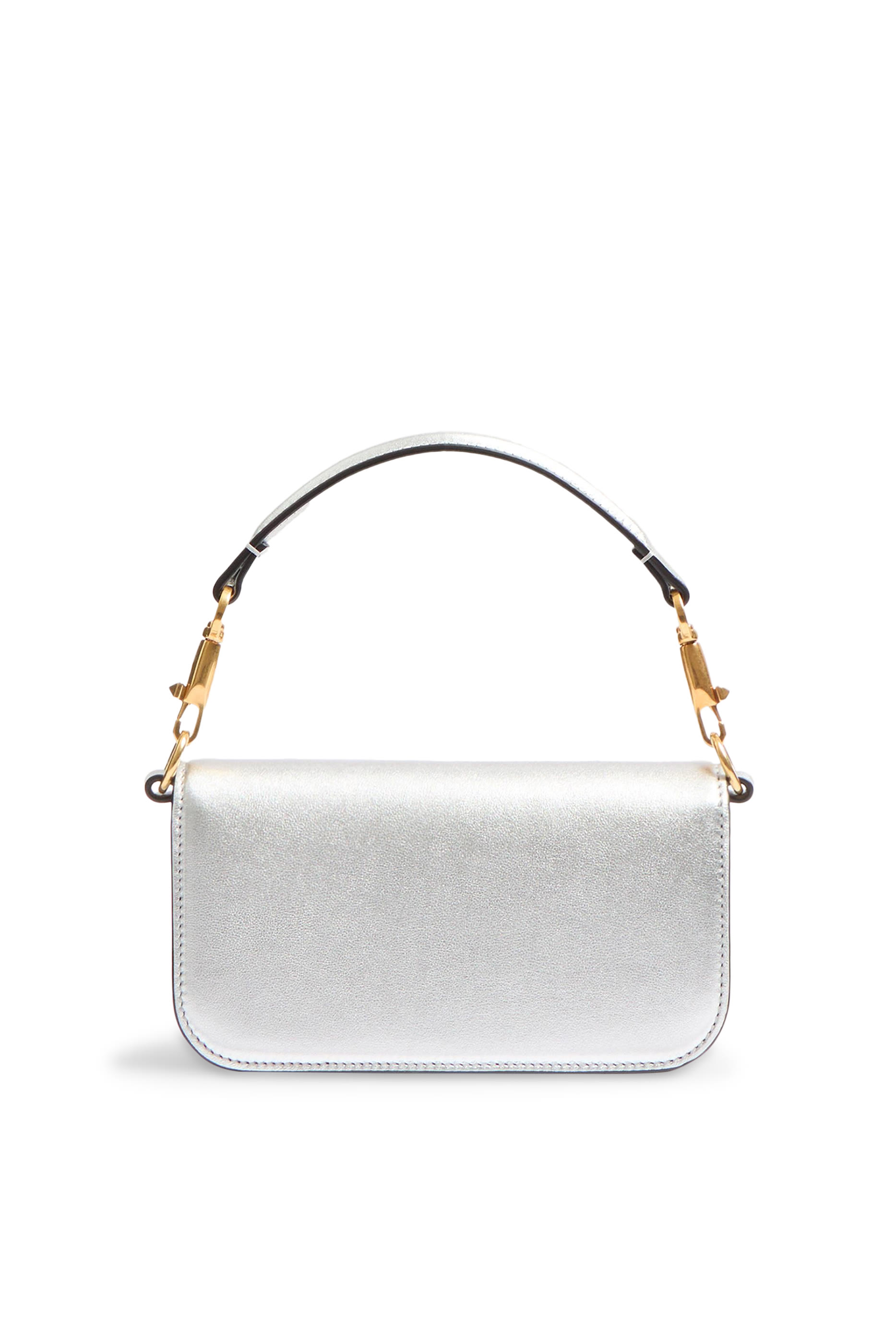 Loc&ograve; Small Shoulder Bag in Laminated Calfskin with Jewel Logo
