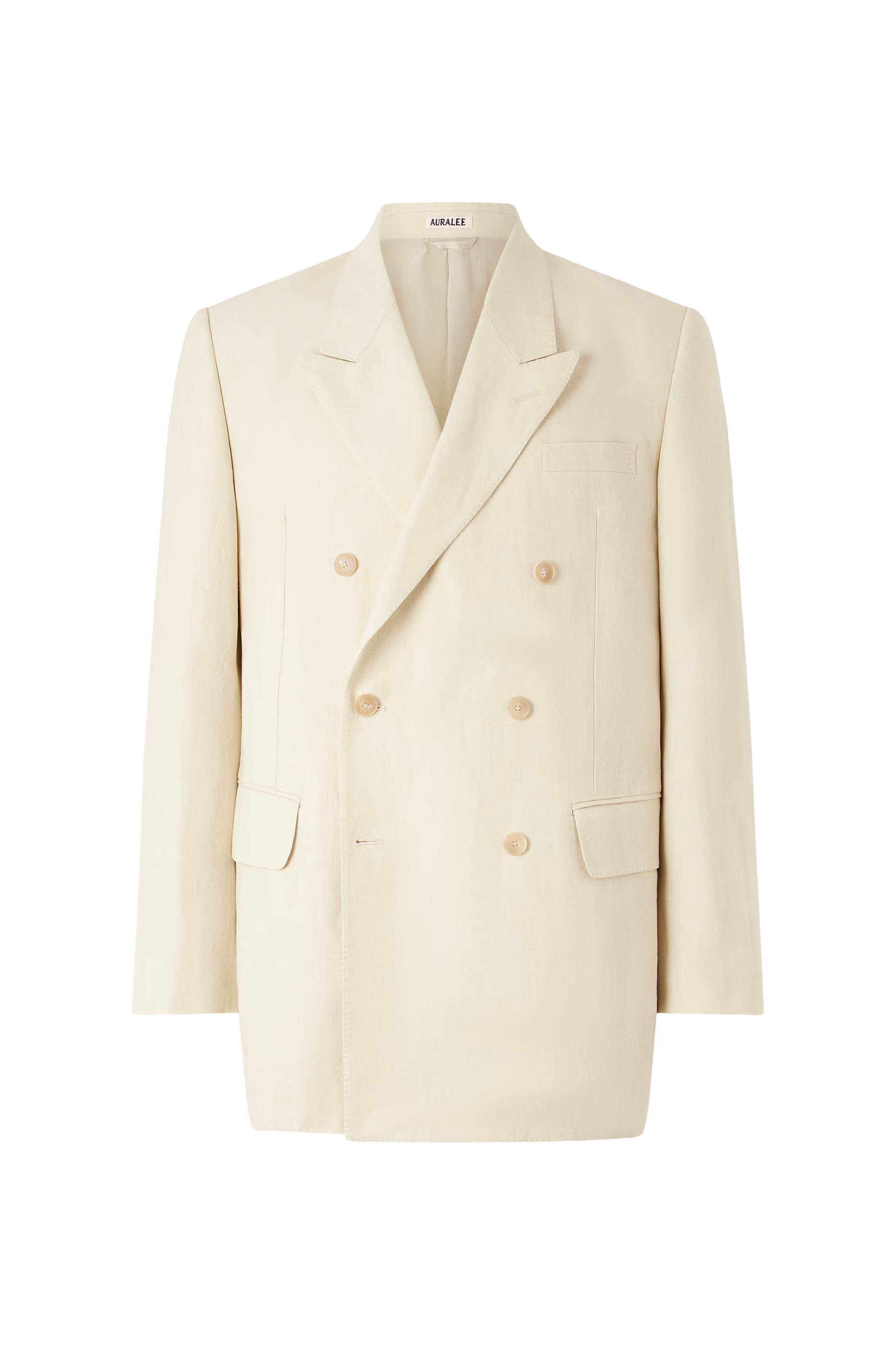 Wool Cotton Linen Ox Double-Breasted Jacket