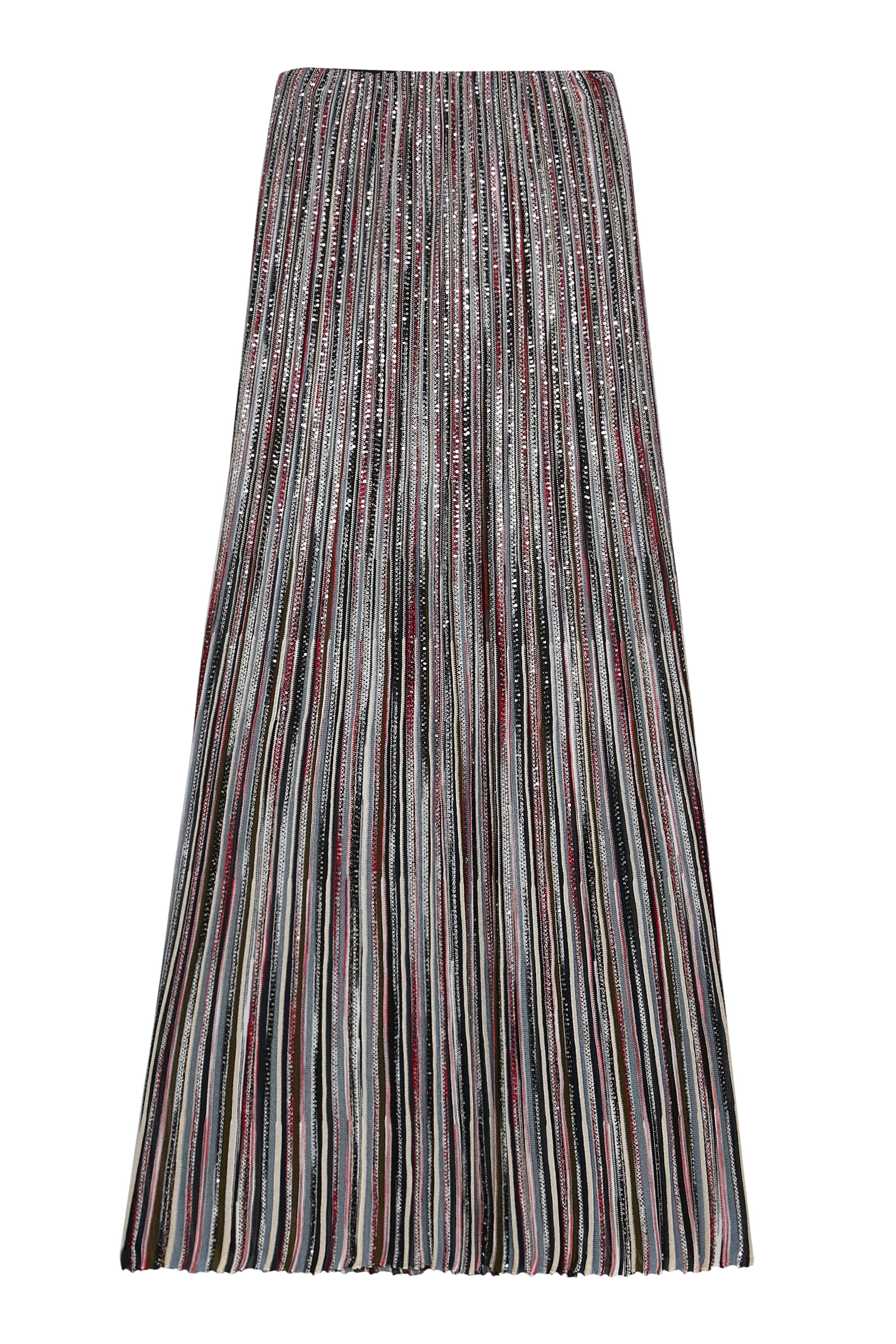 Partialized Knit Lurex Maxi Skirt