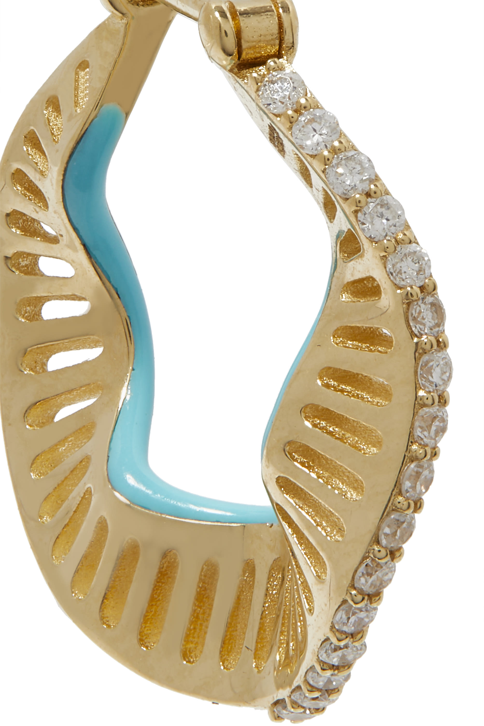 Waves Size 1 Hoops, 18k Gold & Diamond