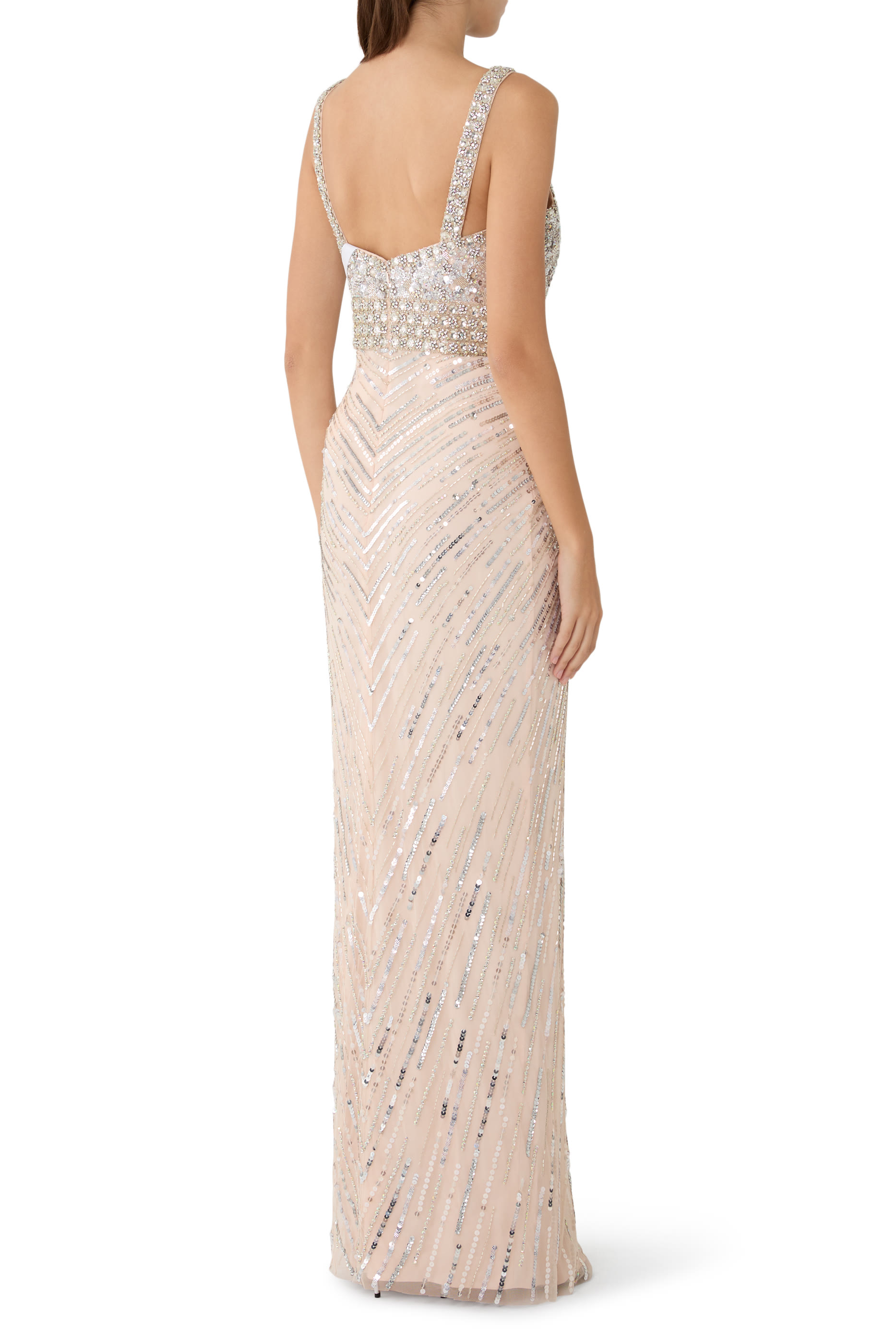 Elixir Draped Front Sleeveless Gown