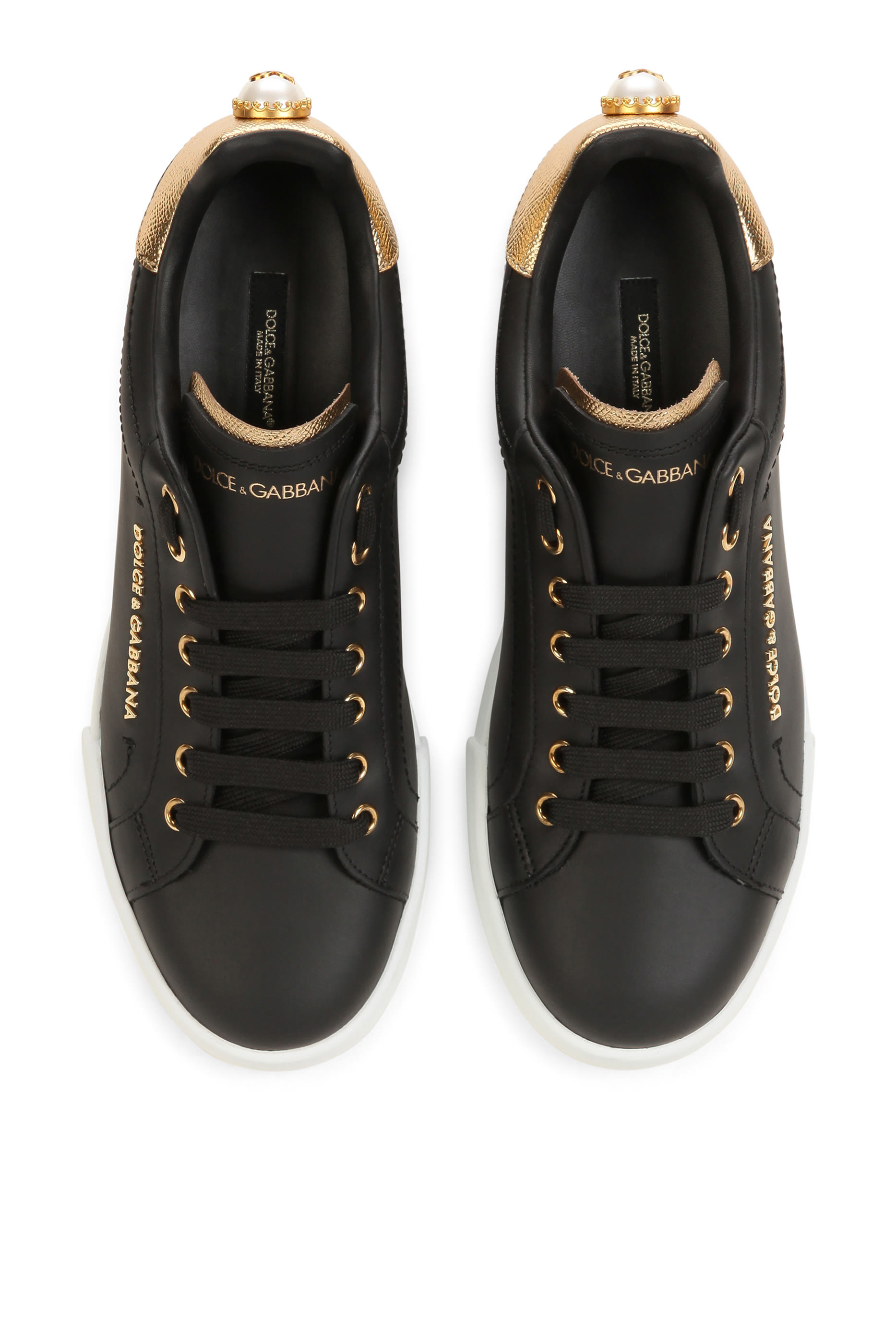 Calfskin Nappa Portofino Sneakers with Lettering