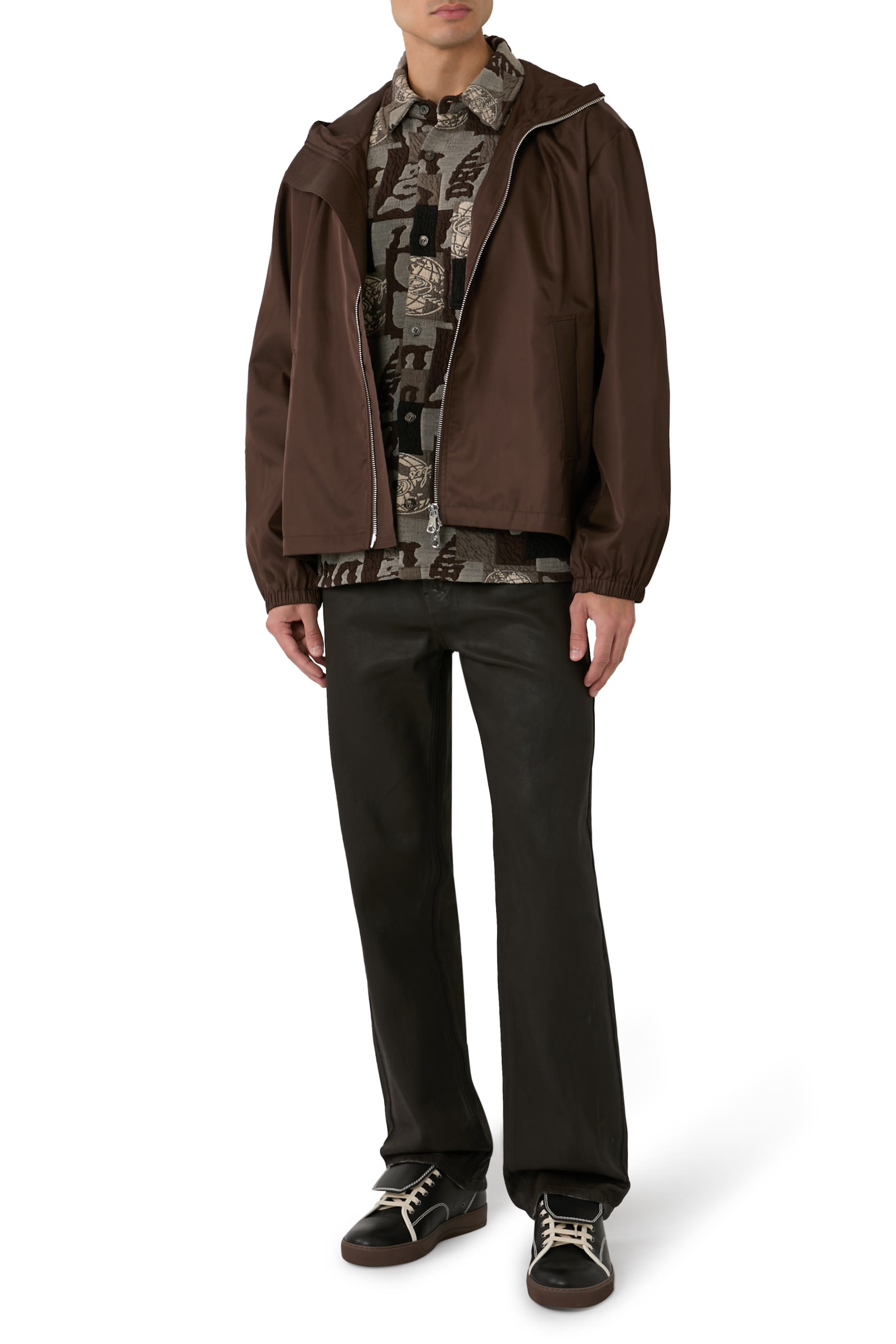  Hooded Nylon Windbreaker Jacket