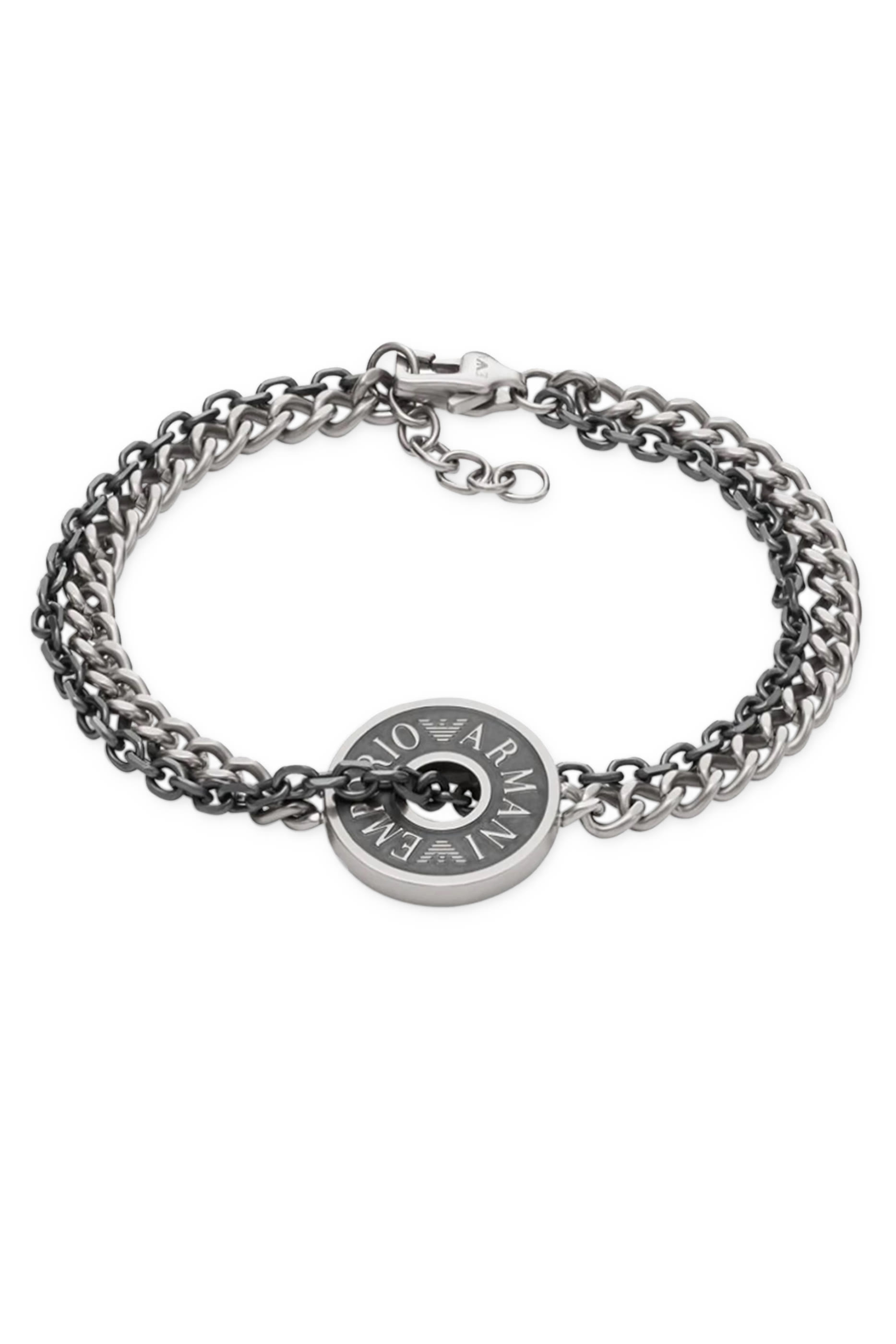 Double-chain Logo Stainless Steel Bracelet  