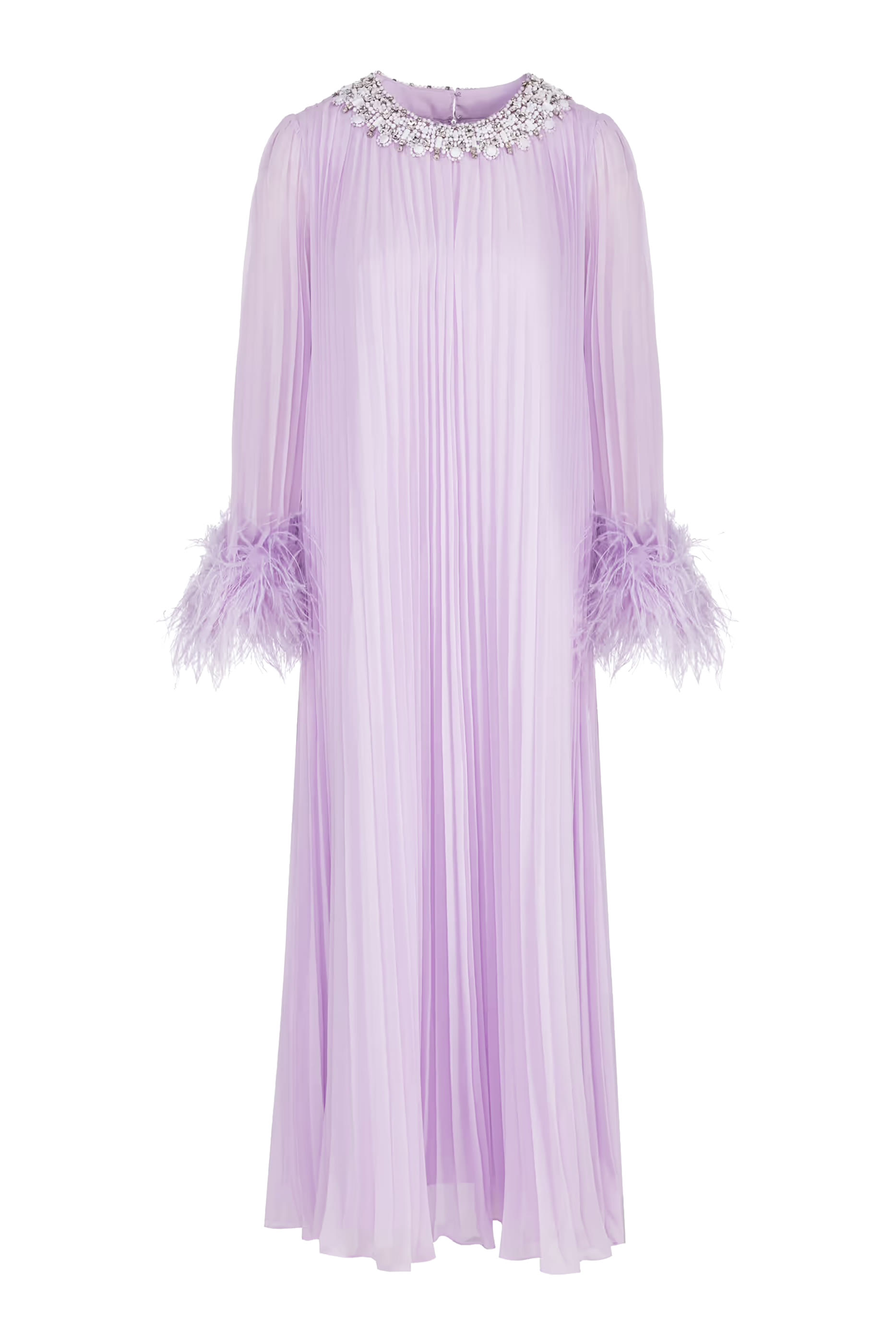 Chiffon Feather Midi Dress