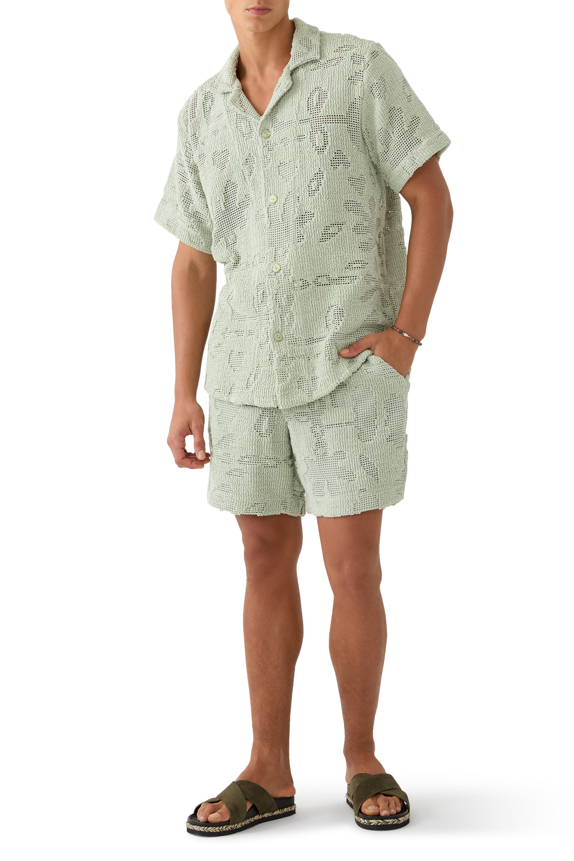 Galbanum Crochet Shorts