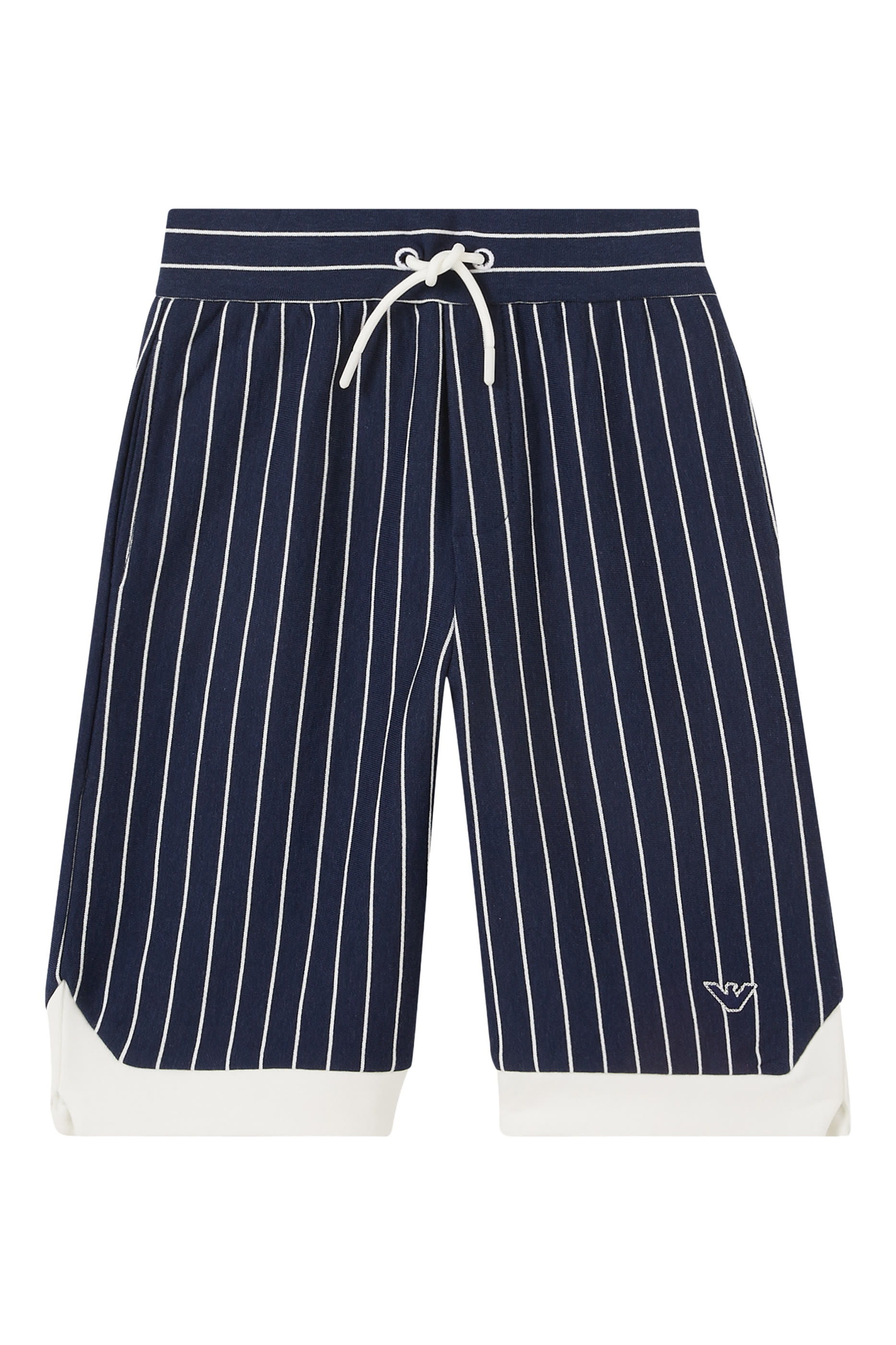 Kids Eagle Logo Striped Shorts