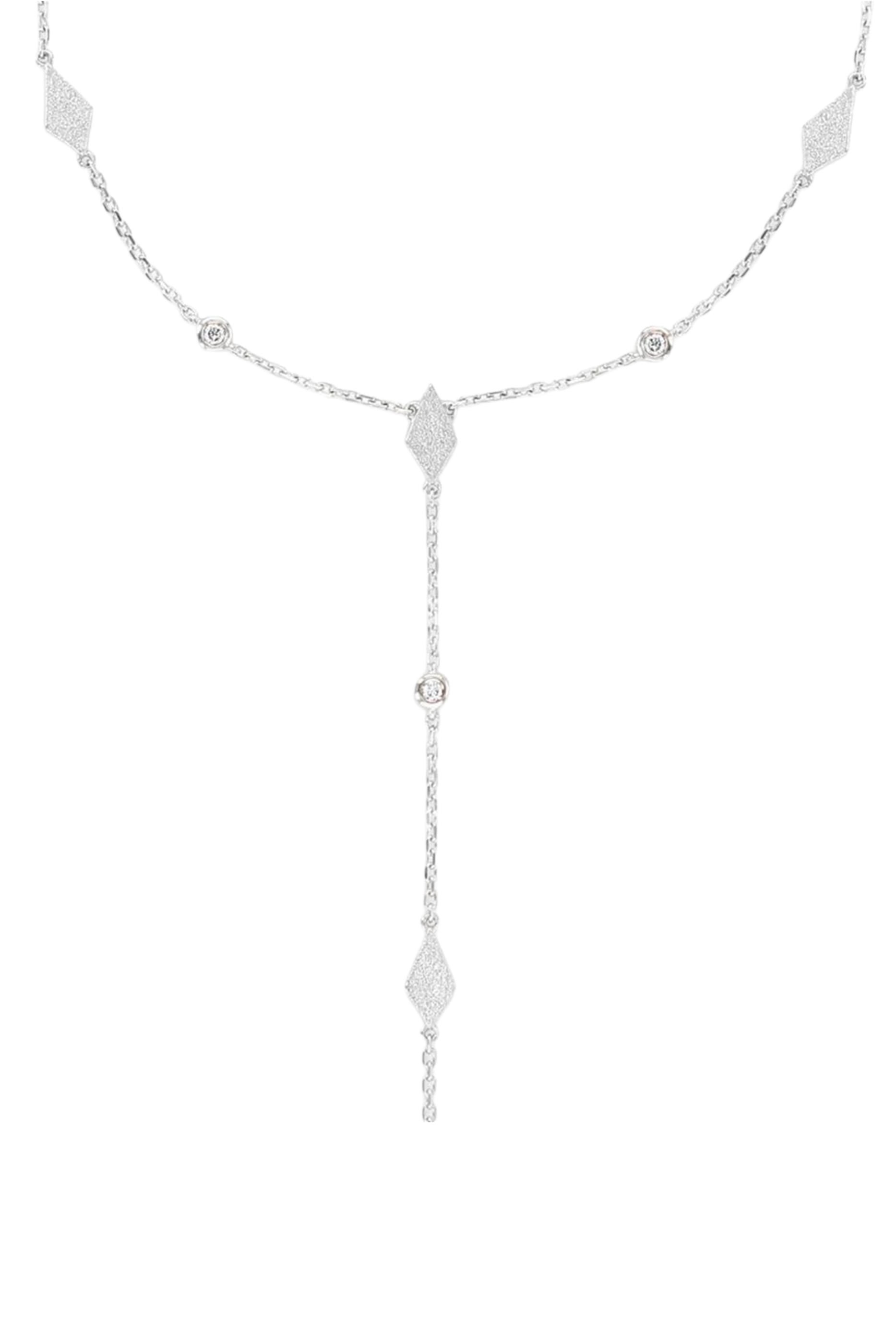  Morocco Sandblast Hand Chain, 18K White Gold & Diamonds