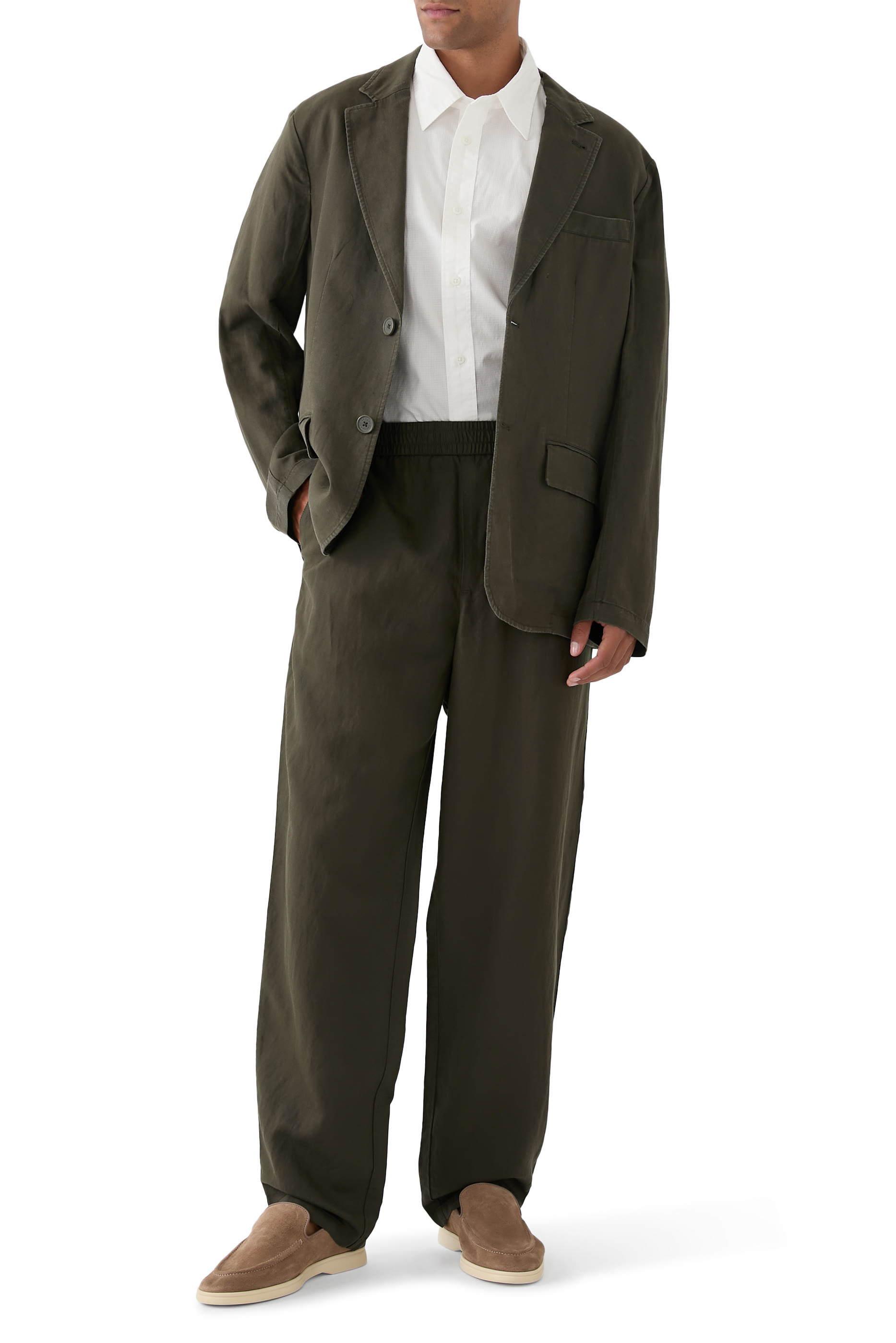 Linen and Lyocell Chino Trousers