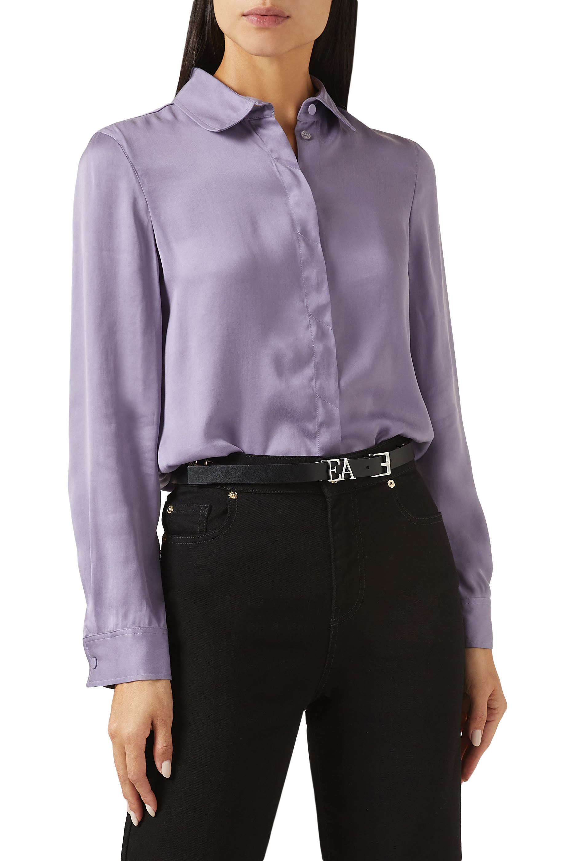 Suede Logo Buckle Belt