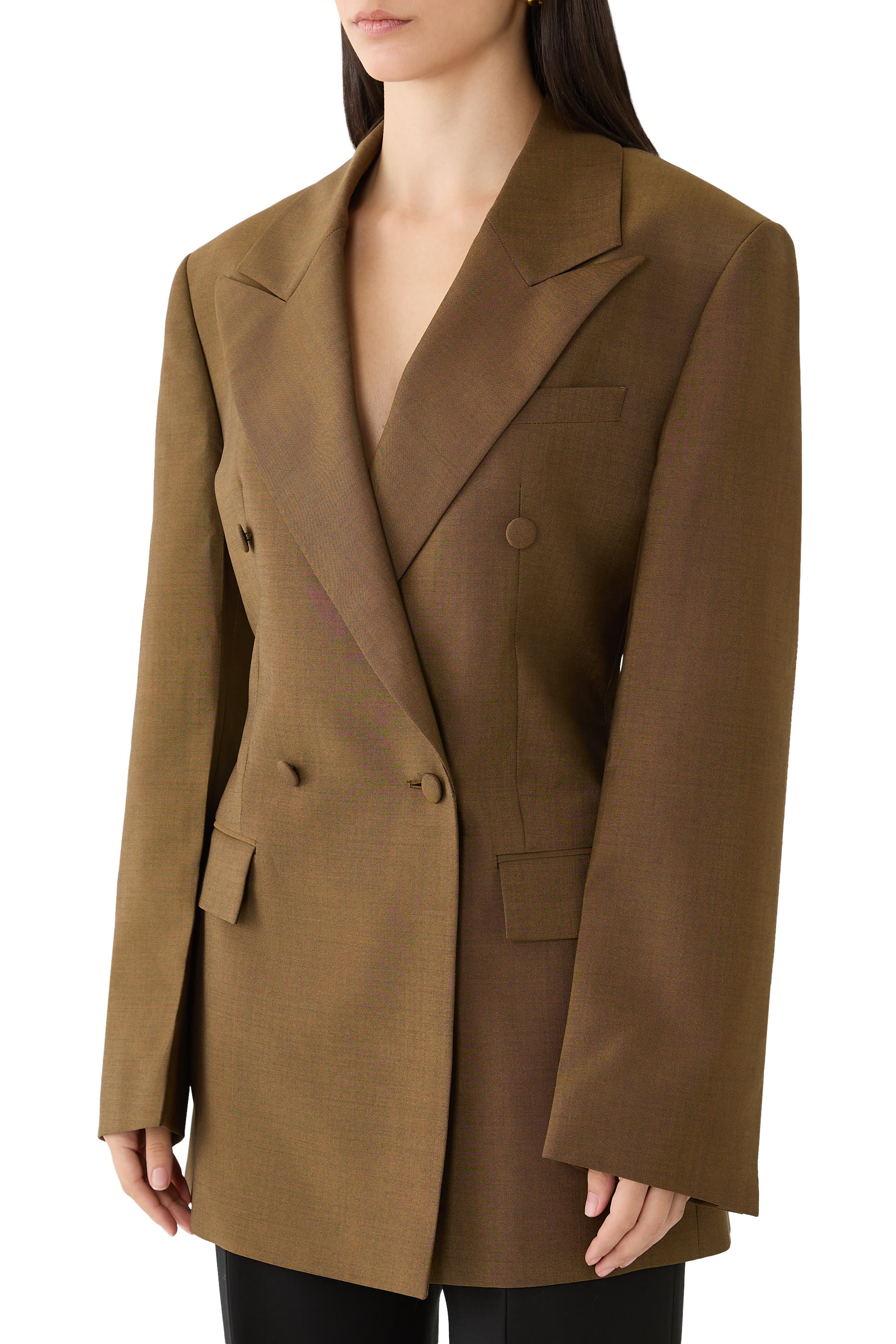  Double-Breasted Hourglass Blazer 