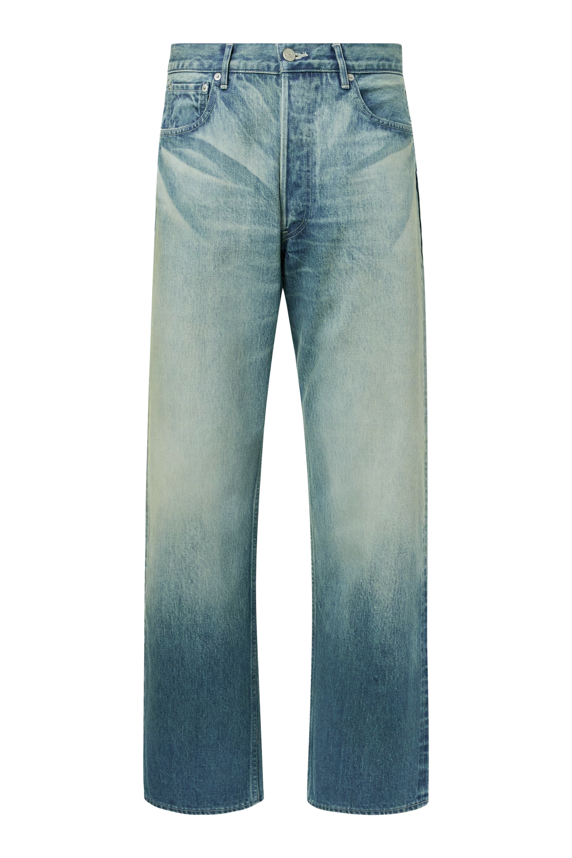  Selvedge Faded Heavy Denim Wide Pants