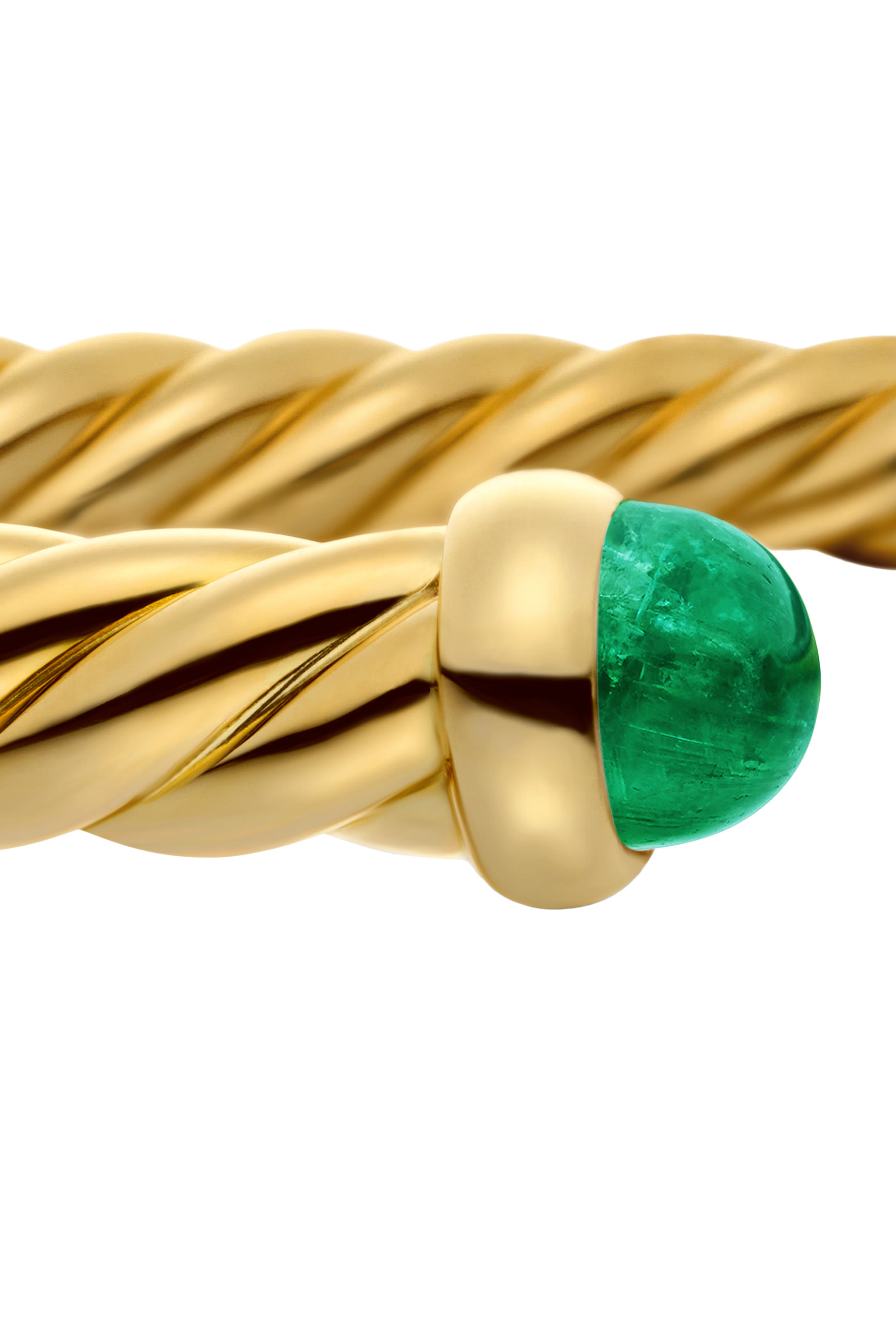 18K Yellow Gold & Emeralds Cable Flex Bracelet