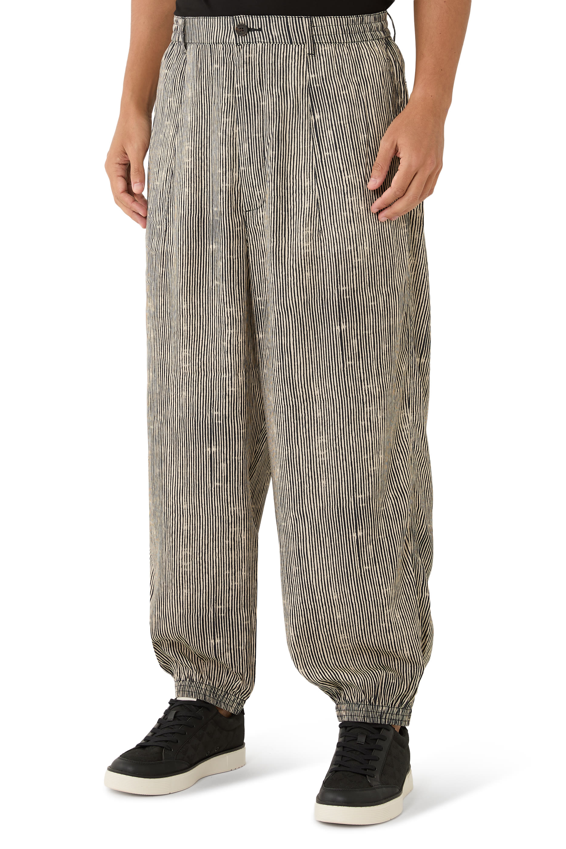 Geometric Print Pants in Viscose-Blend 