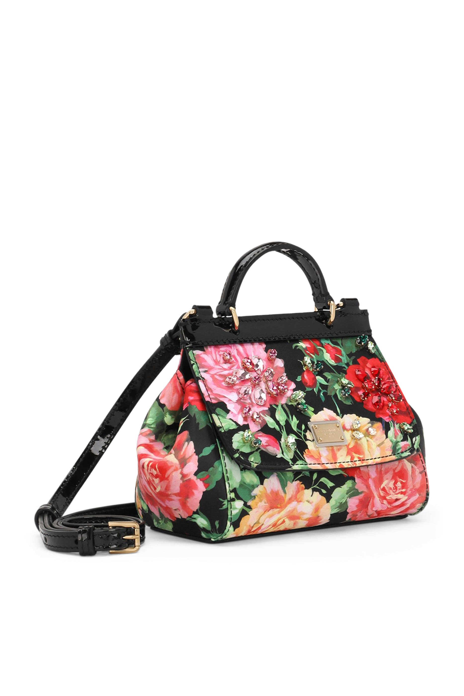 Kids Satin Sicily Bag with Rose Print