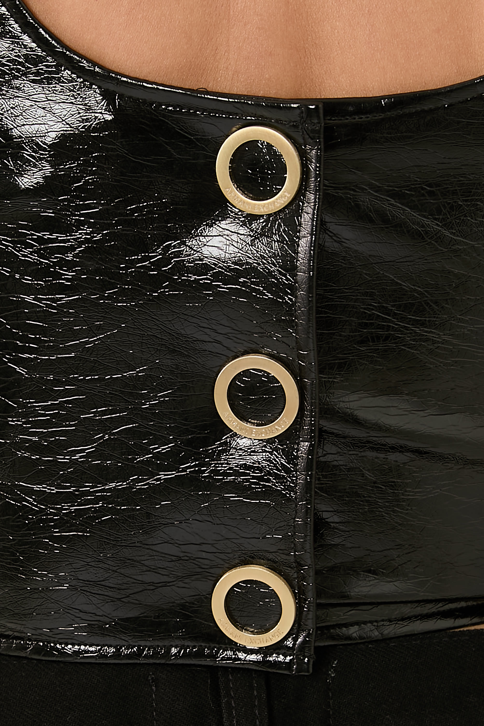 Salin de Giraud Leather Crop Top