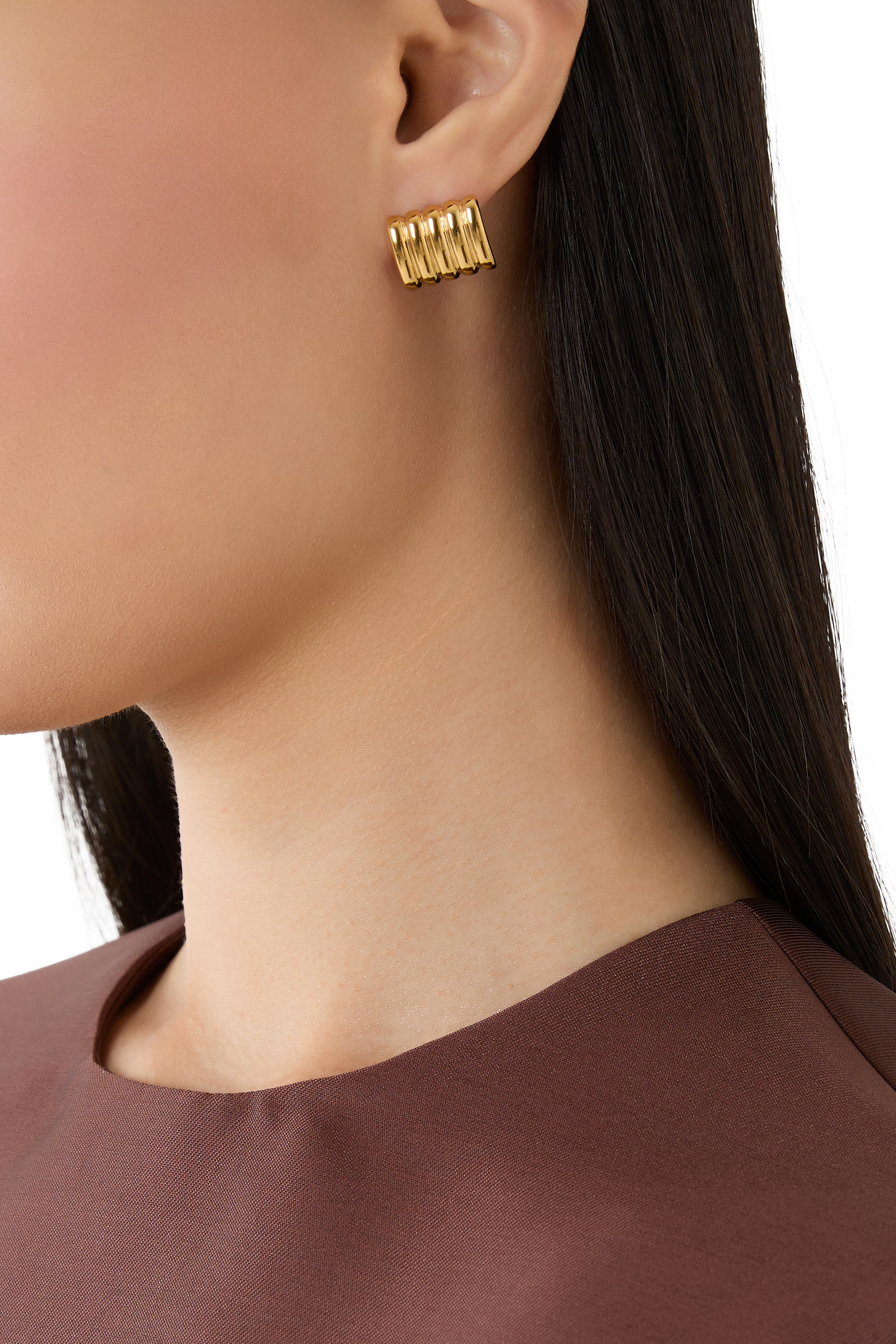  Clemmie Earrings, 18k Gold Plated Stainless Steel