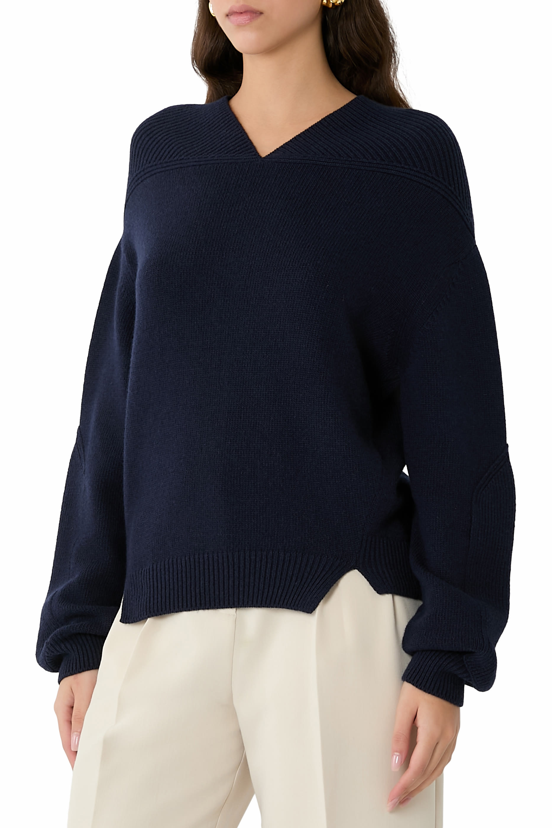V-Neck Yoke Detail Jumper