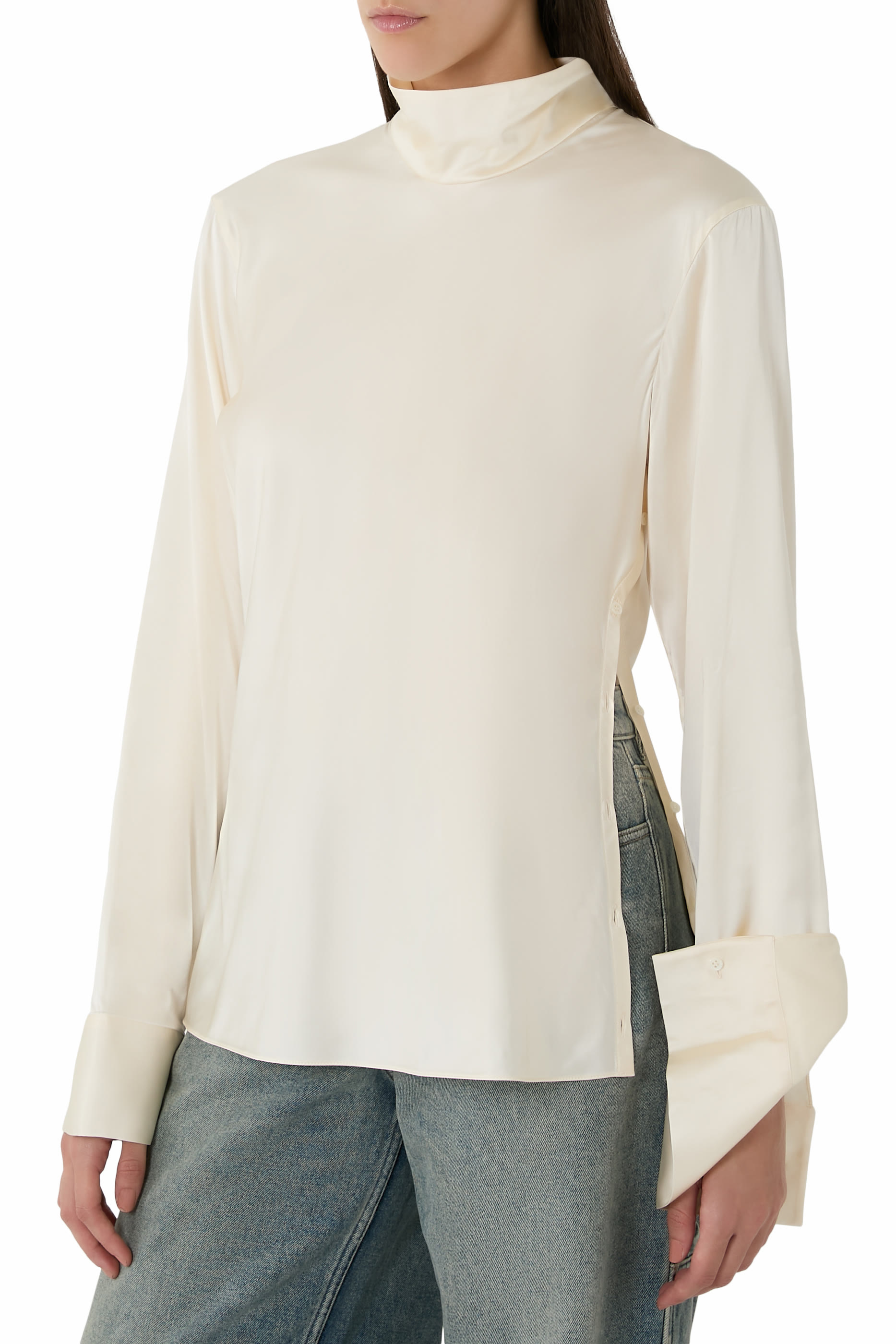 Off-Shoulder Satin Top 