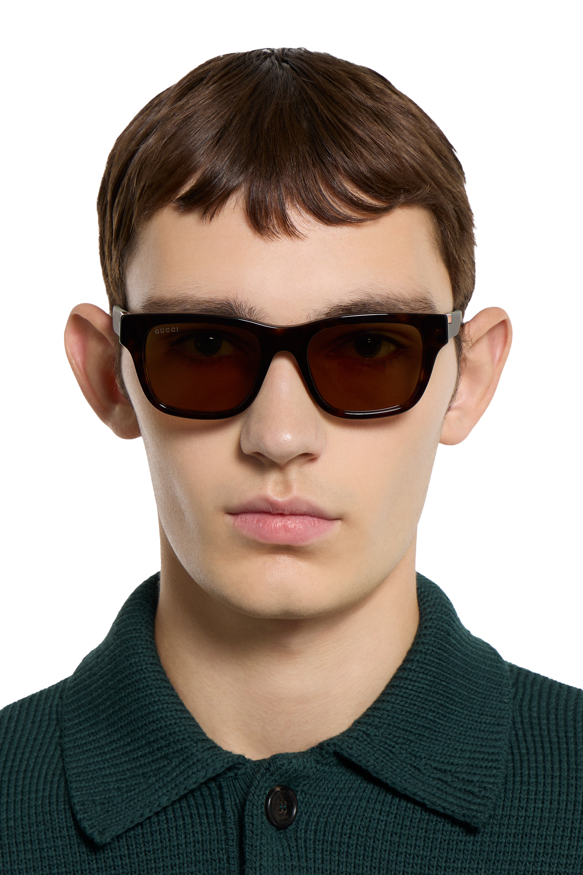 Logo Tortoiseshell Square Frame Sunglasses