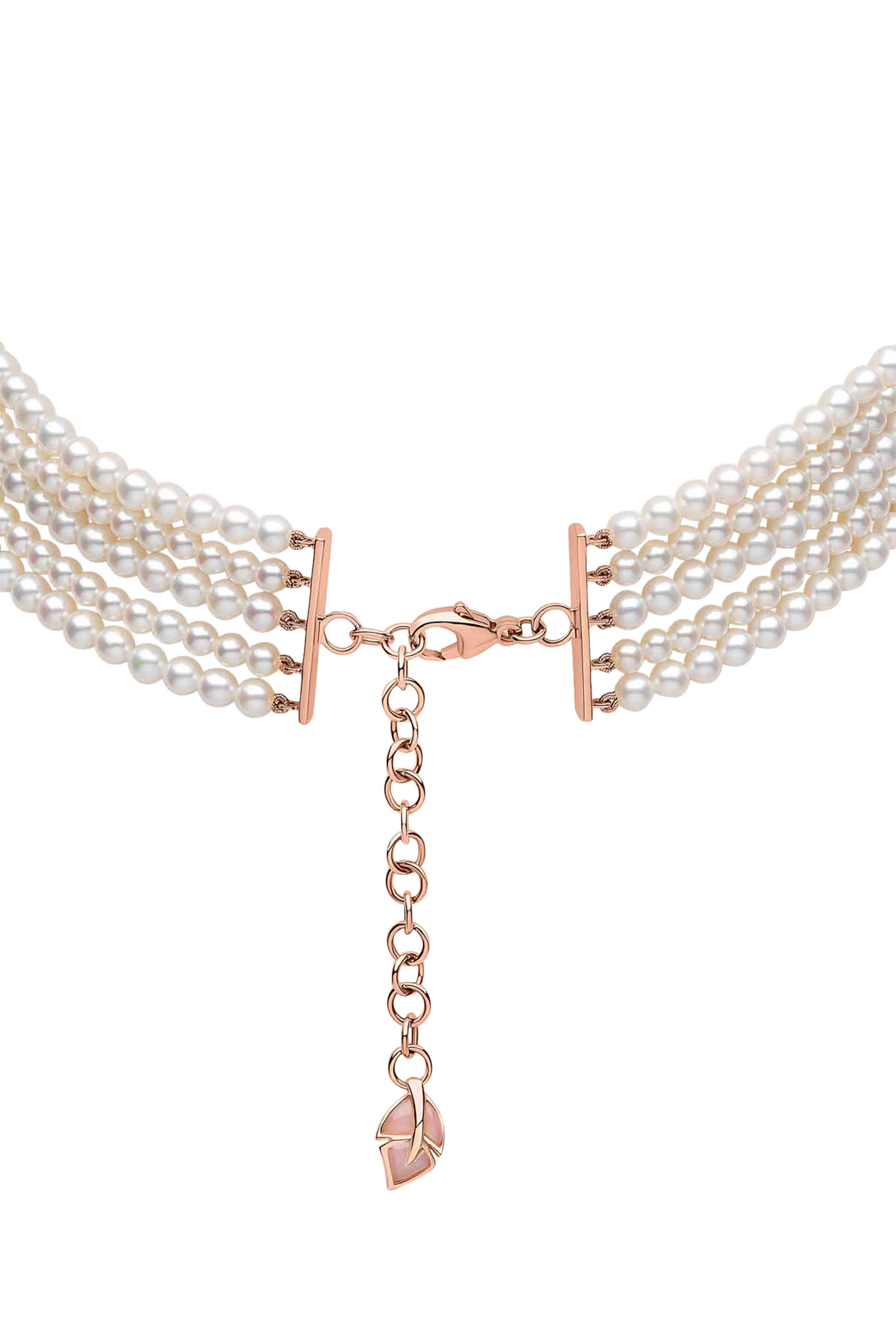 Cleopatra Necklace, 18K Rose Gold with Freshwater Pearls, Pink Opal & Diamonds