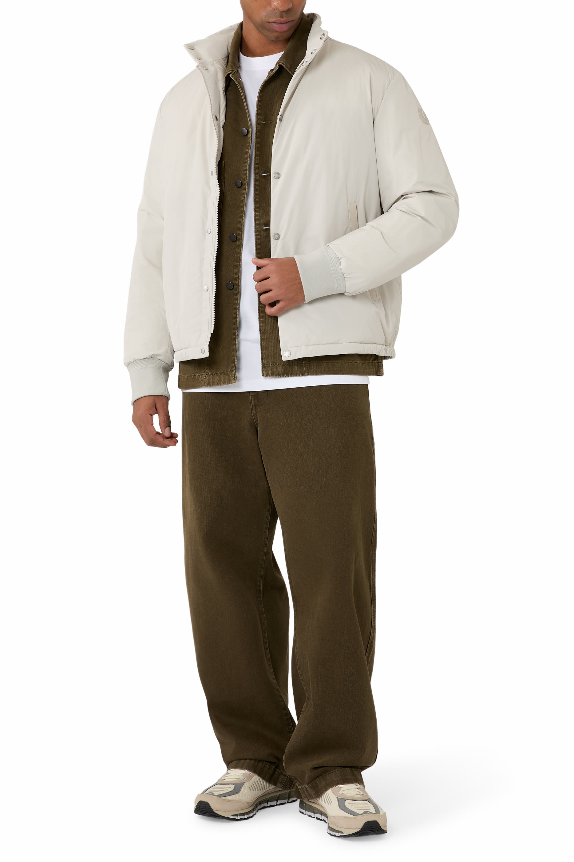 Lanques Leather-Trimmed Short Down Jacket 